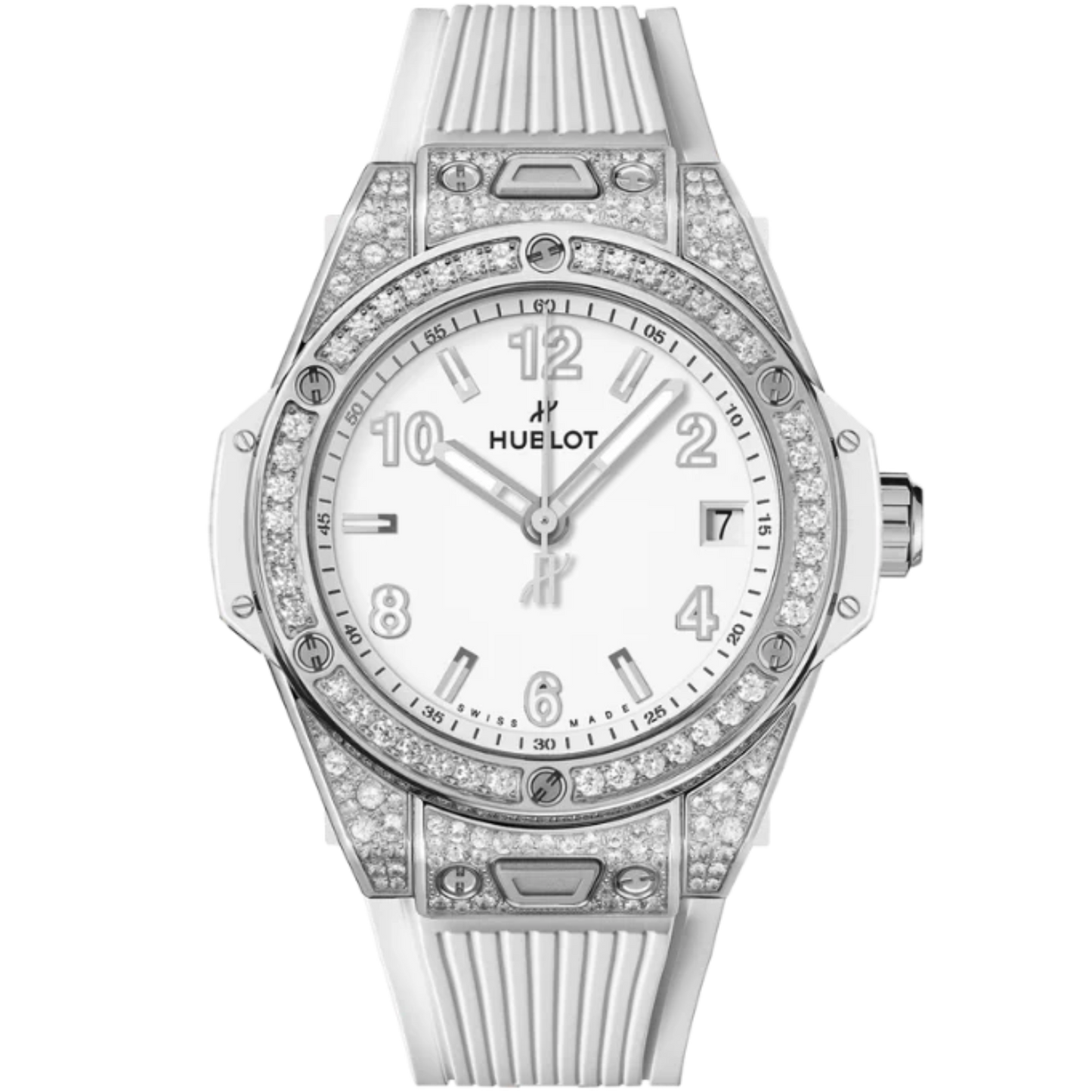 Big Bang 39mm ONE CLICK STEEL WHITE PAVÉ