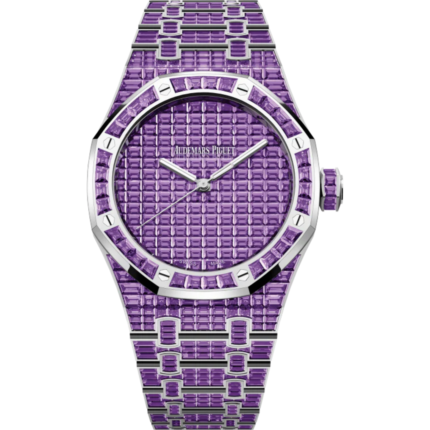 Royal Oak Selfwinding Amethyst 50th Anniversary 41MM 18-Carat White Gold Bracelet Set 18-Carat White Gold Dial Set 18-Carat White Gold Case Set With Baguette-Cut Amethysts