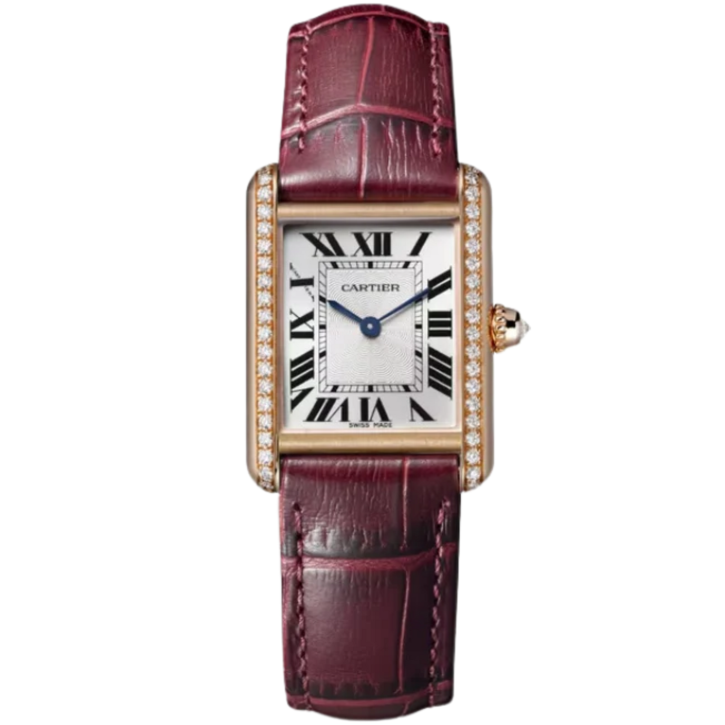 TANK 30 mm LOUIS CARTIER WATCH SILVER 18K ROSE GOLD