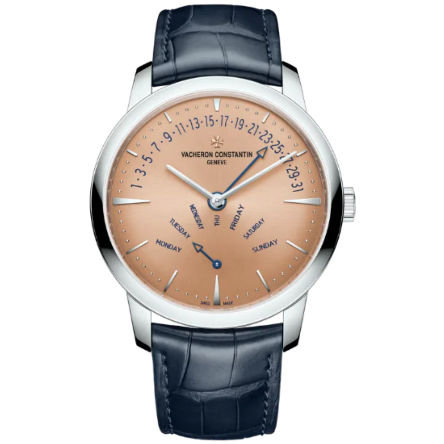 PATRIMONY RETROGRADE DAY-DATE 42 MM PLATINUM 950 WITH SALMON BRASS DIAL