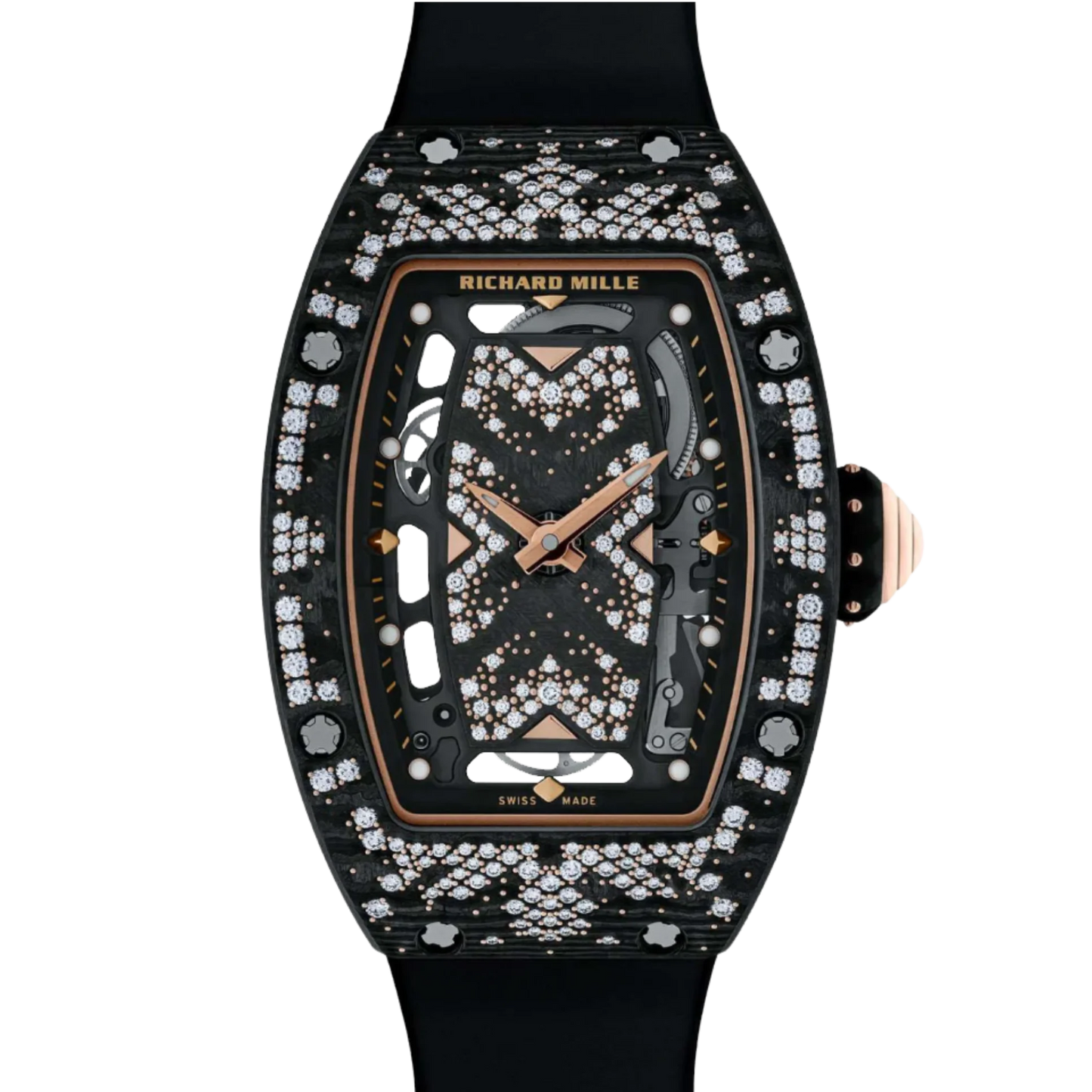 RM 07-01 Automatic Winding Intergalactic Rubber Strap Carbon TPT With 5N Red Gold Accents Case