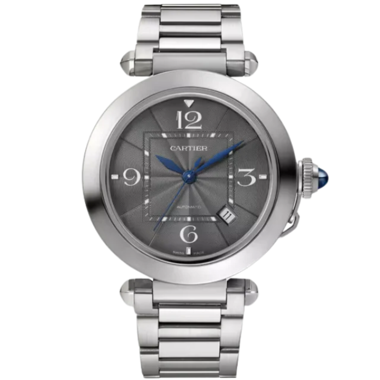 PASHA DE CARTIER 41 MM STAINLESS STEEL WITH ANTHRACITE FLINQUE DIAL