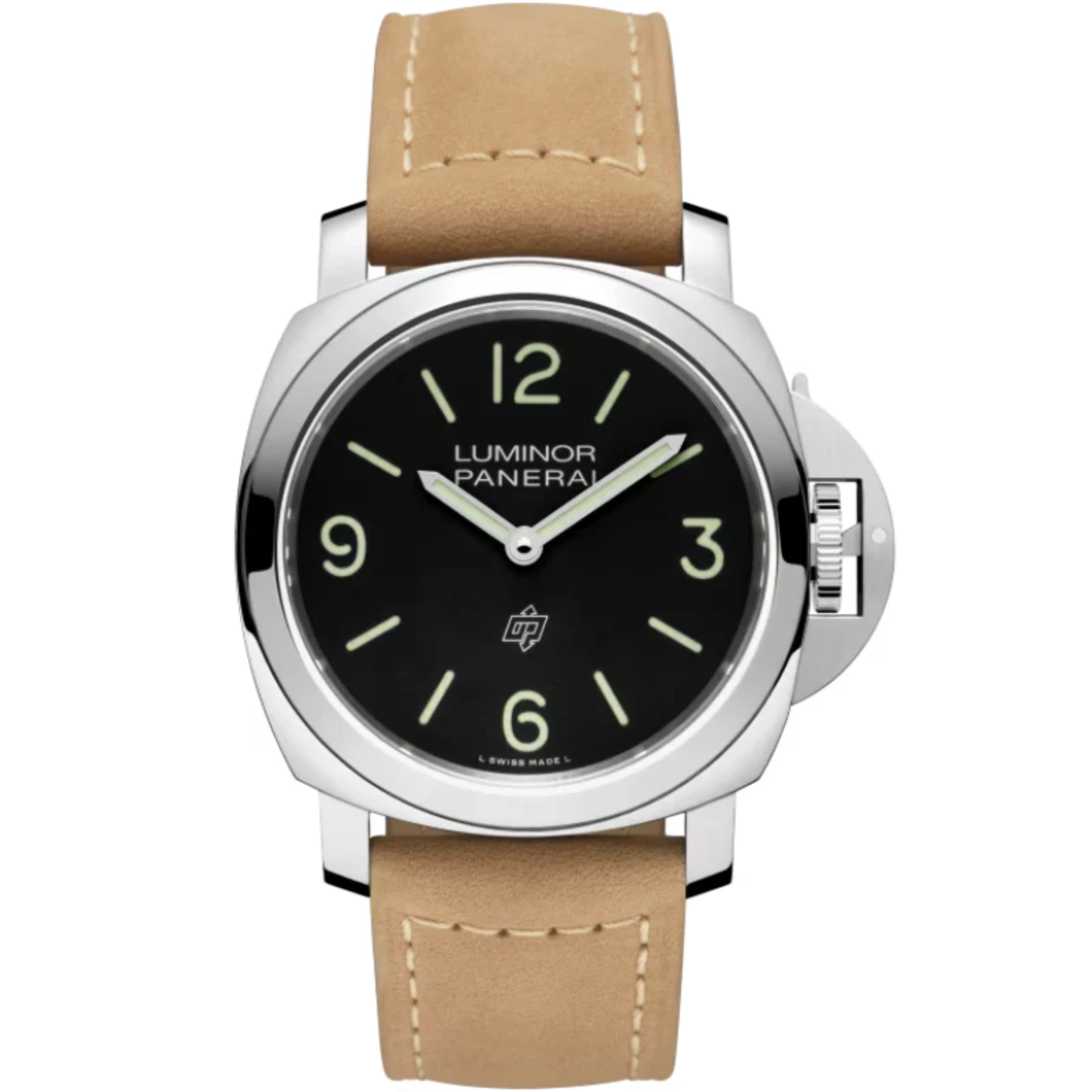 LUMINOR BASE LOGO PAM01086 44 MM STAINLESS STEEL WITH BLACK DIAL