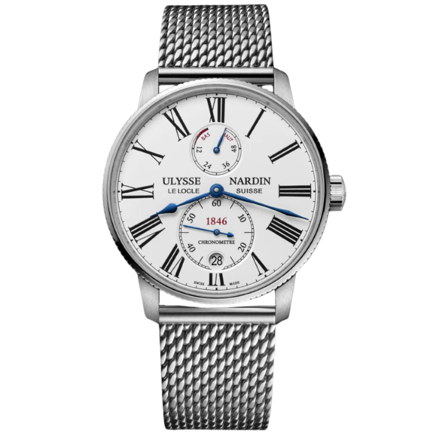 MARINE TORPILLEUR 42 MM STAINLESS STEEL WITH WHITE DIAL