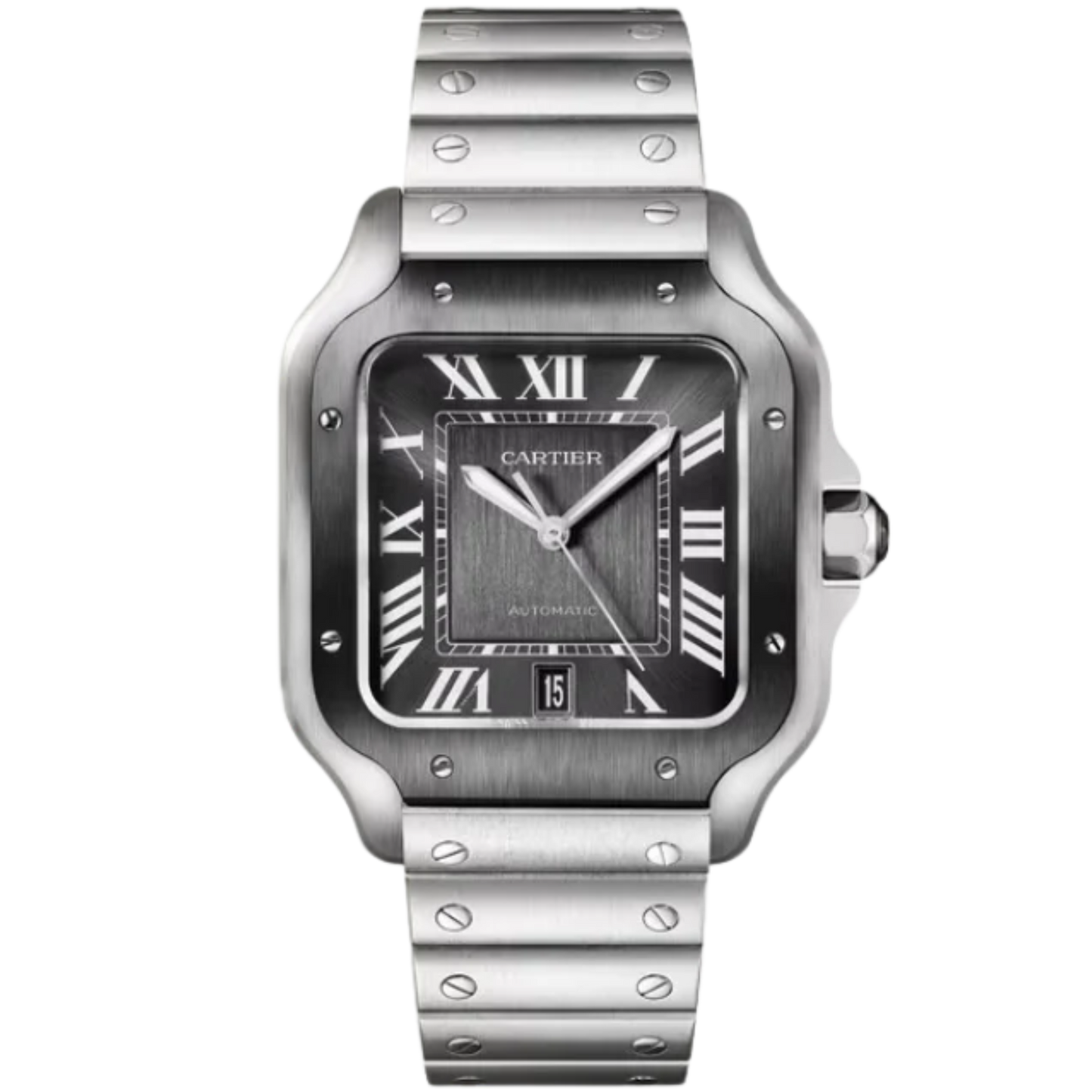 SANTOS 40 MM DE CARTIER GRAY STAINLESS STEEL