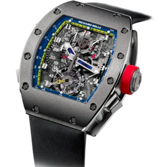 RM 008-V2 Tourbillon Split-Second Chronograph Rubber Strap White Gold Case