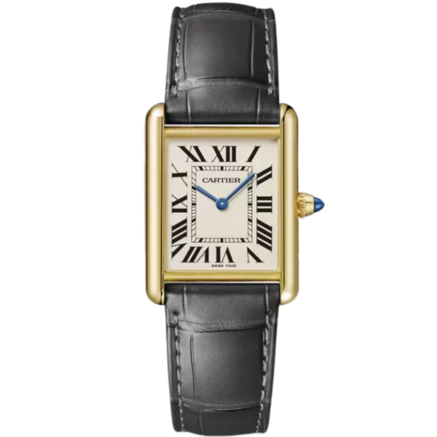 TANK 34 mm LOUIS CARTIER WATCH SILVER 18K YELLOW GOLD