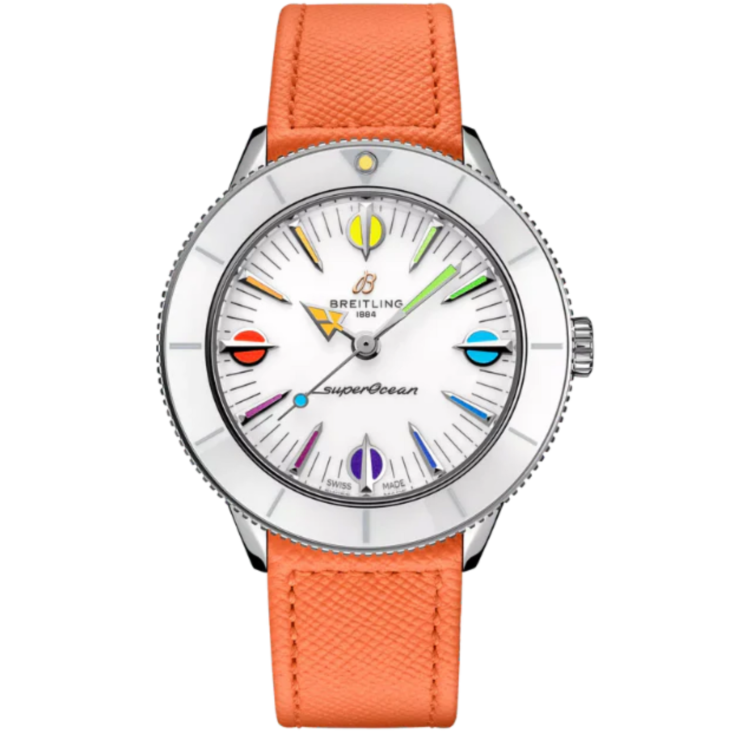 SUPEROCEAN HERITAGE '57 PASTEL PARADISE 38 MM STAINLESS STEEL WITH WHITE DIAL
