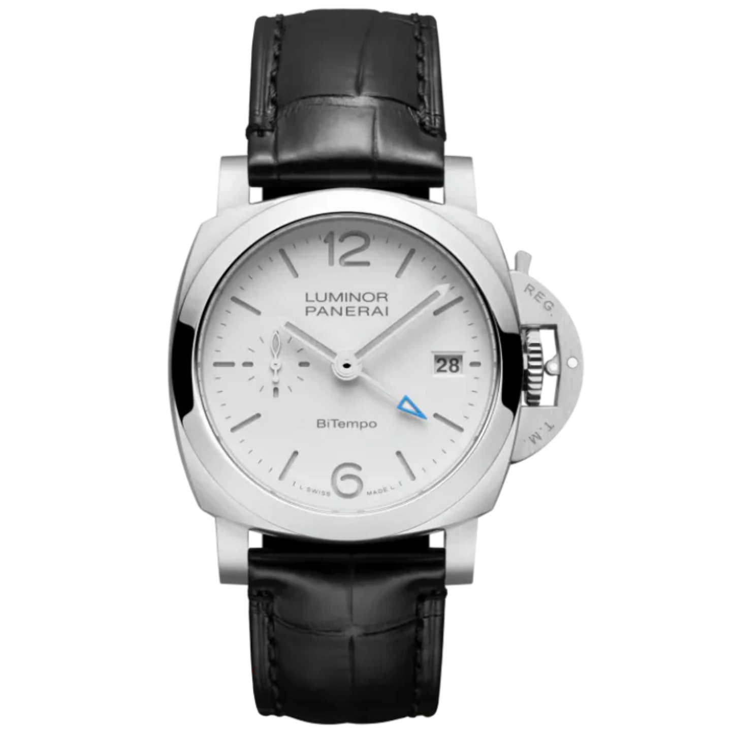 LUMINOR QUARANTA BITEMPO PAM01367 40 MM STAINLESS STEEL WITH WHITE DIAL