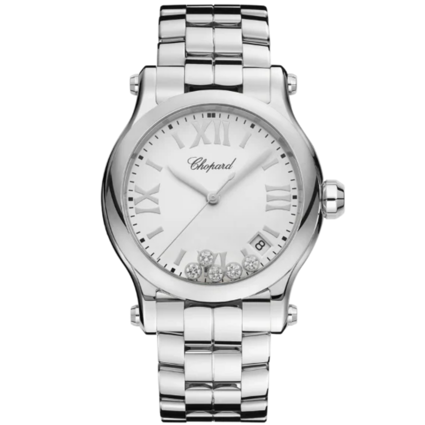 HAPPY SPORT 36 MM LUCENT STEEL™ WITH WHITE DIAL