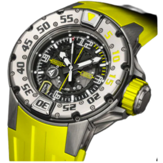 RM 028 Les Voiles de Saint Barth Yellow Rubber Strap Titanium Case