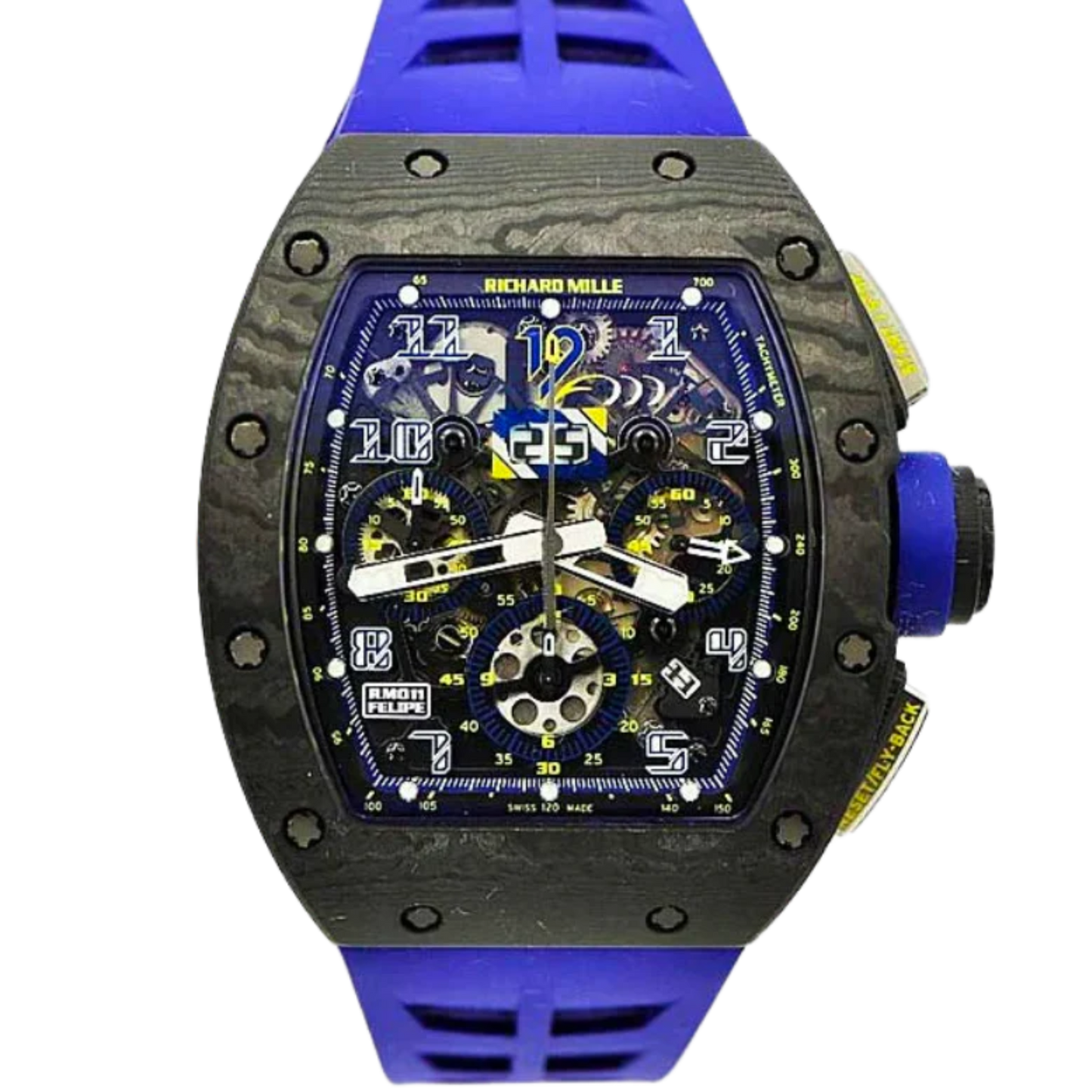 RM 011 Felipe Massa 10th Anniversary NTPT Blue Rubber Strap Titanium Case