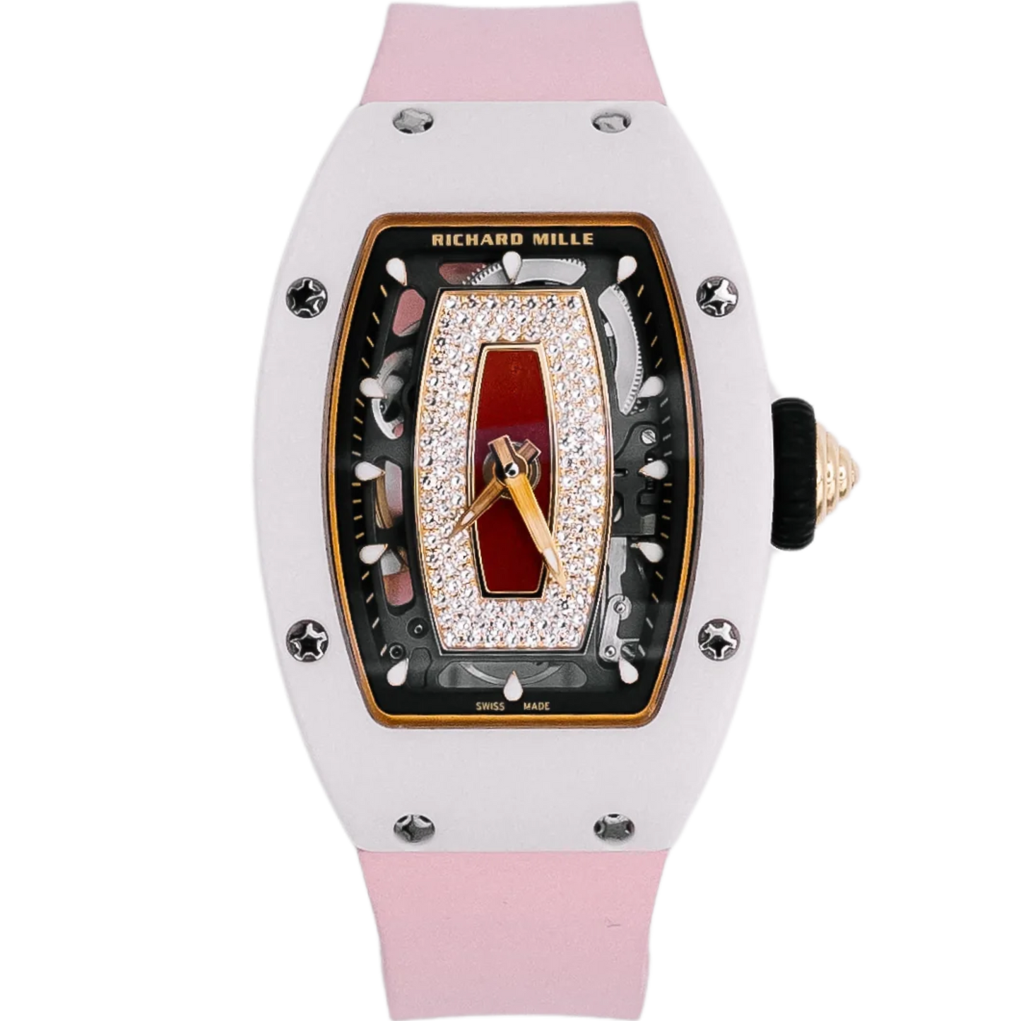Richard Mille RM07 Pink Ceramic Red Jasper Lips with Diamonds
