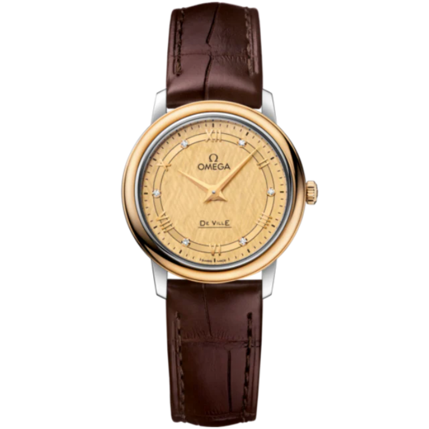 DE VILLE PRESTIGE 27 MM STAINLESS STEEL - YELLOW GOLD WITH YELLOW DIAL