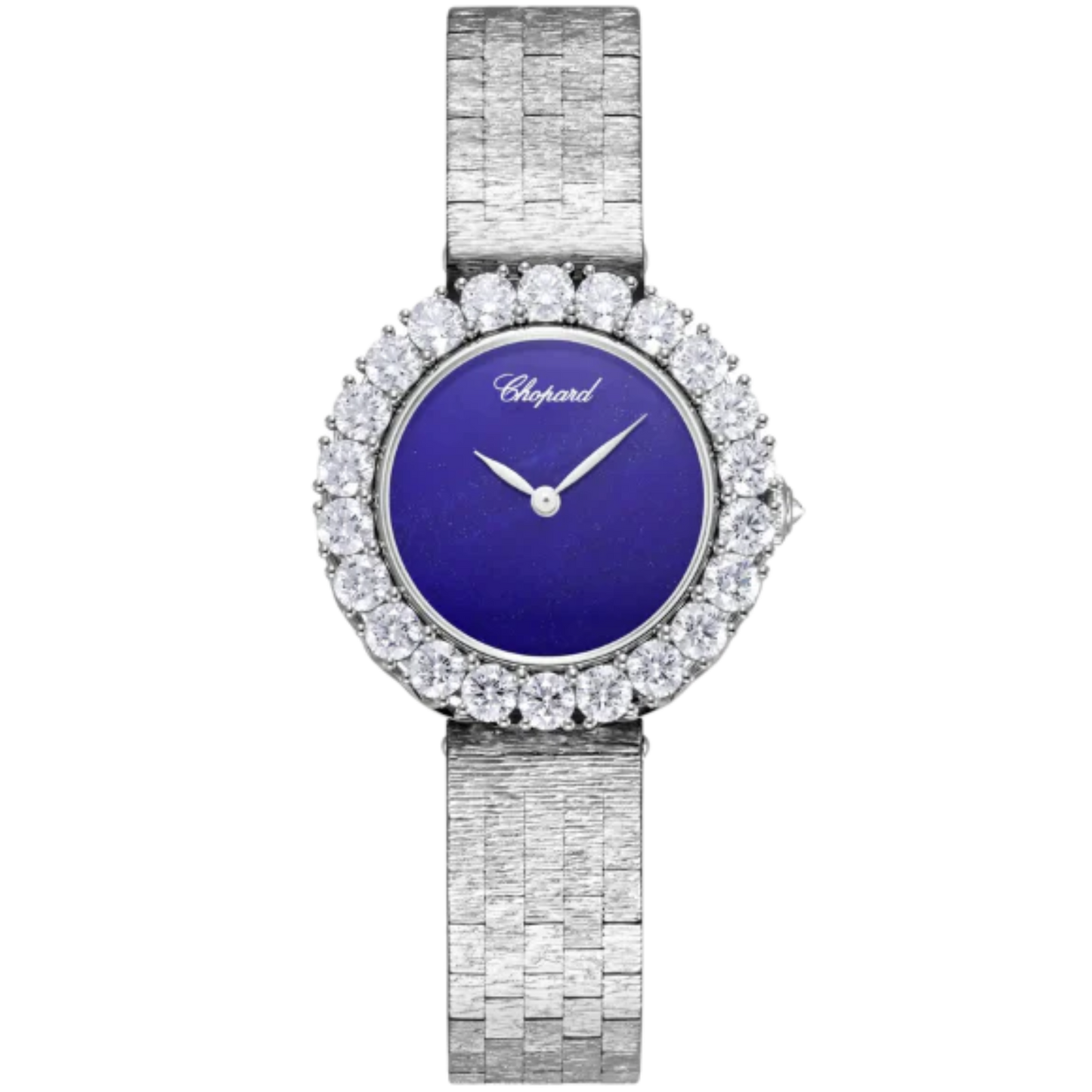 L'HEURE DU DIAMANT SMALL VINTAGE 30 MM ETHICAL WHITE GOLD WITH LAPIZ LAZULI DIAL