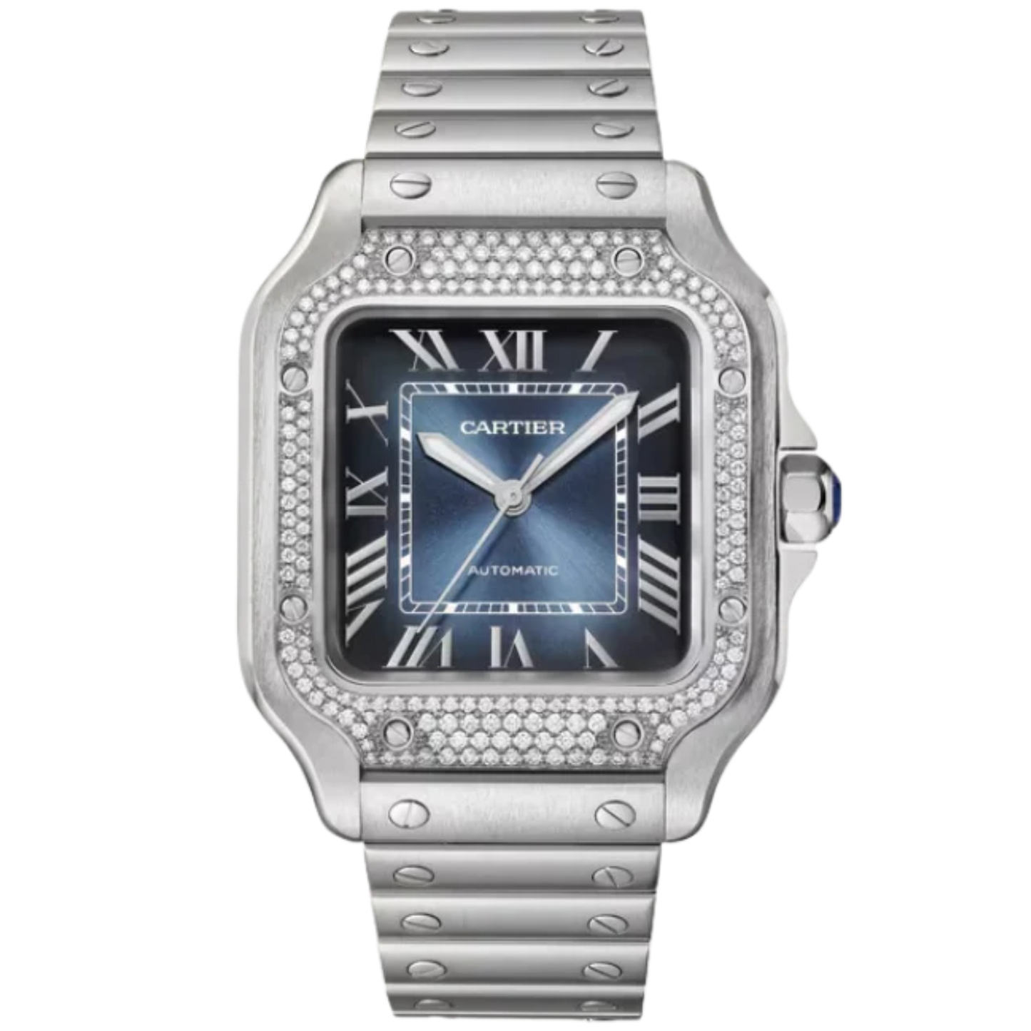 SANTOS 35 MM DE CARTIER BLUE STAINLESS STEEL