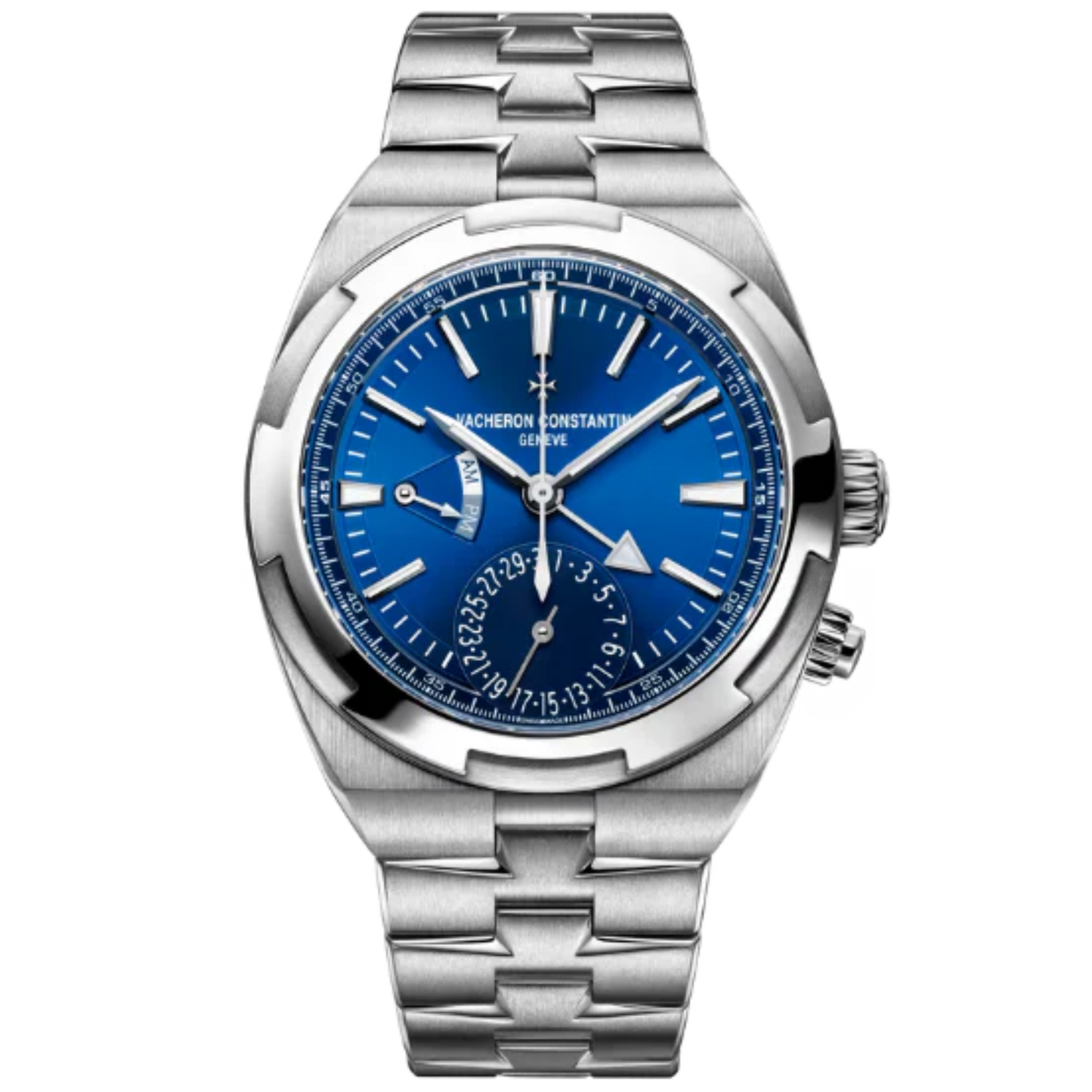 OVERSEAS DUAL TIME 41 MM STAINLESS STEEL WITH BLUE BRASS DIAL