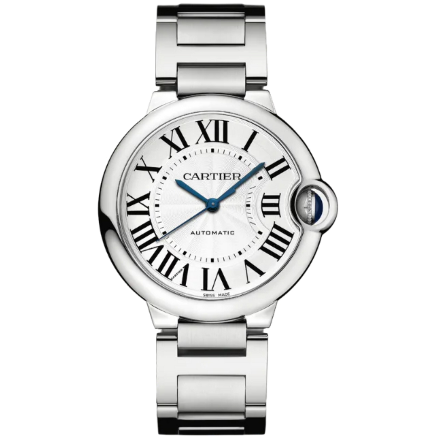 BALLON BLEU DE CARTIER 36 MM STAINLESS STEEL WITH GUILLOCHE SILVER DIAL