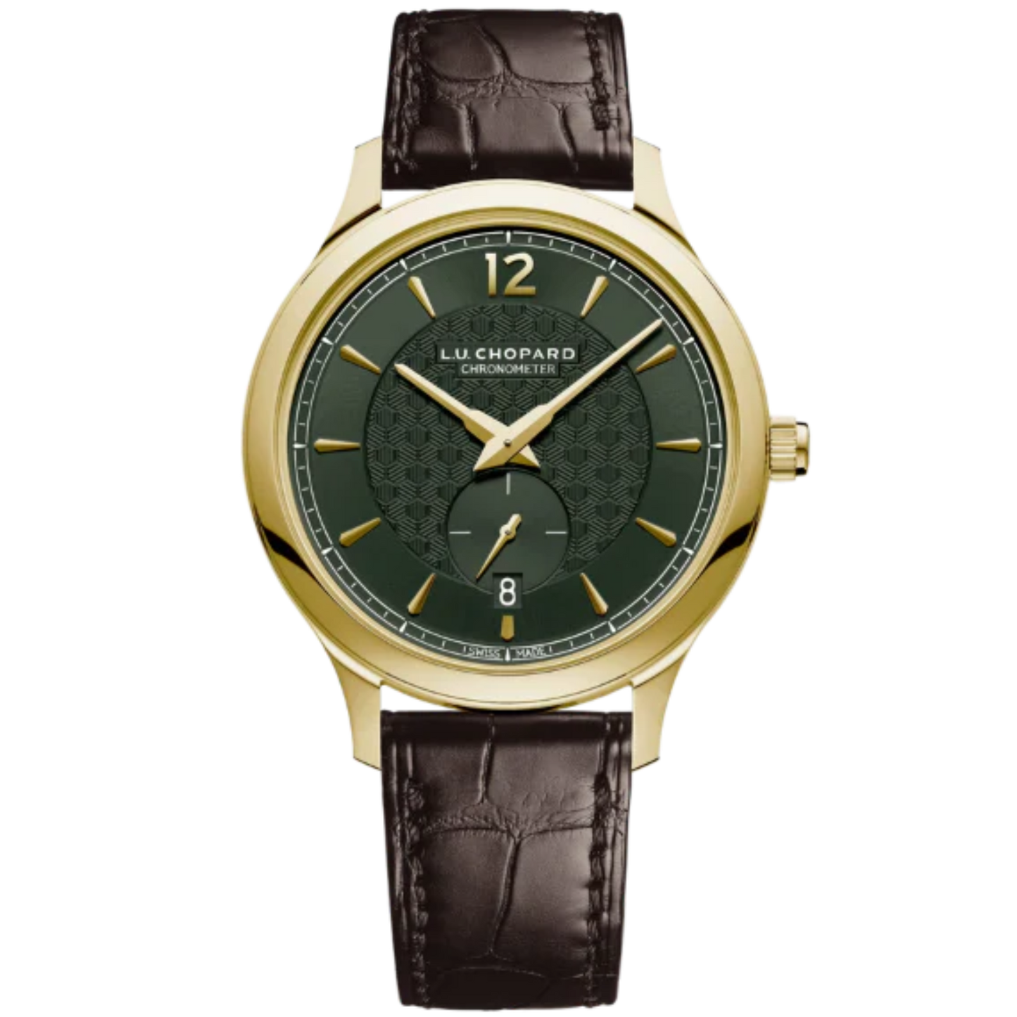 L.U.C XPS 1860 OFFICER 40 MM ETHICAL YELLOW GOLD WITH GREEN DIAL