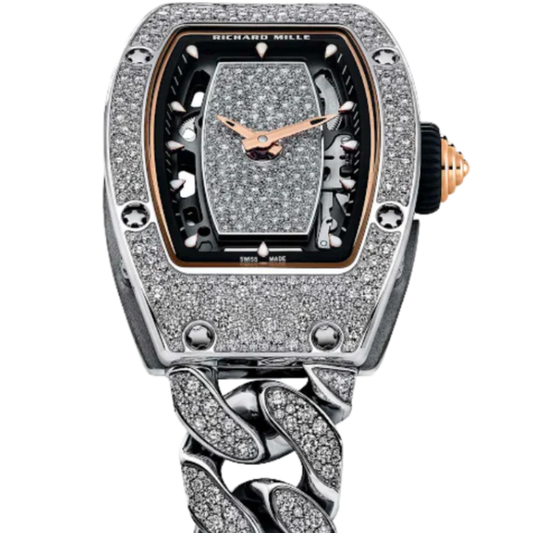 RM 07-01 Ladies’ White Gold Snow Diamond Set White Gold Bracelet White Gold Diamond Set Case