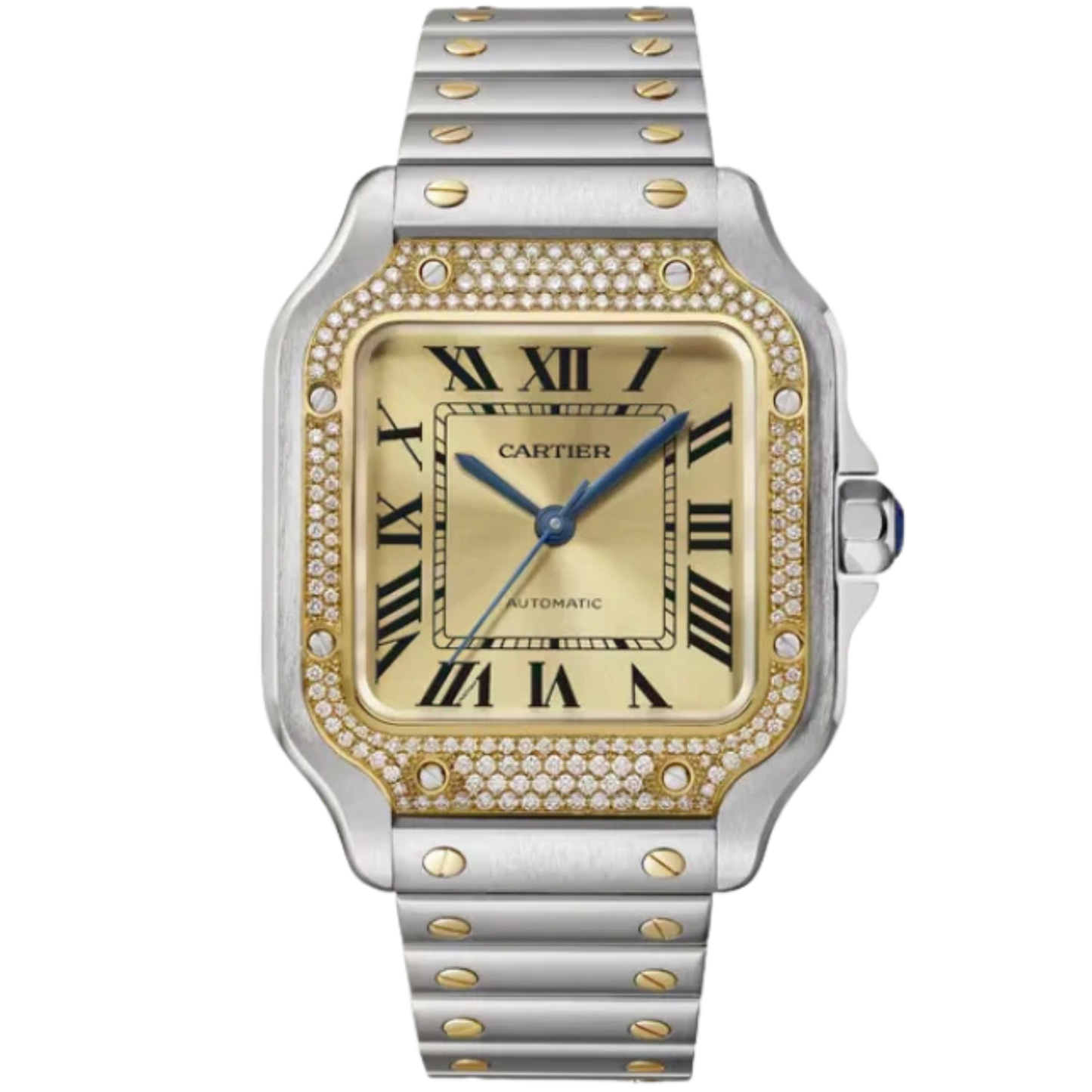 SANTOS 35 MM DE CARTIER GOLD STAINLESS STEEL & YELLOW GOLD