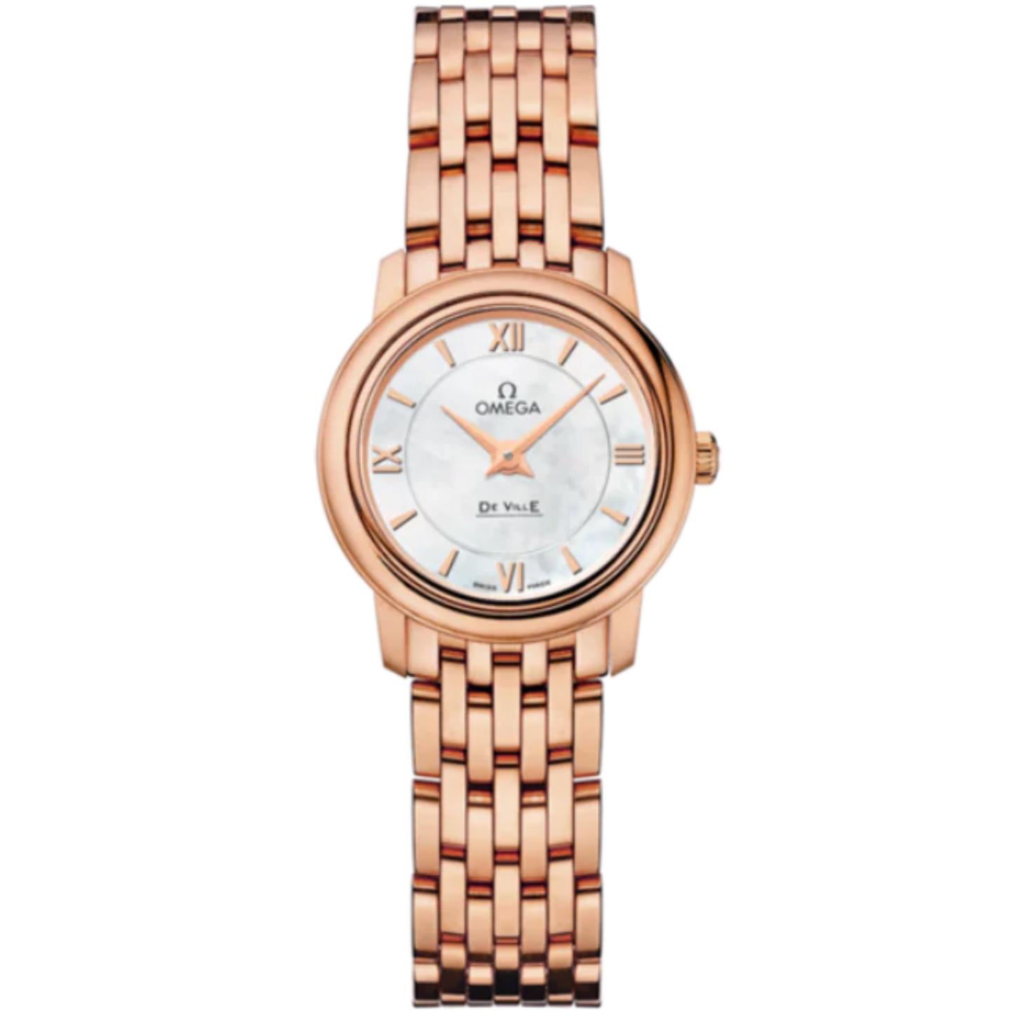 DE VILLE PRESTIGE 24 MM RED GOLD WITH MOTHER OF PEARL DIAL