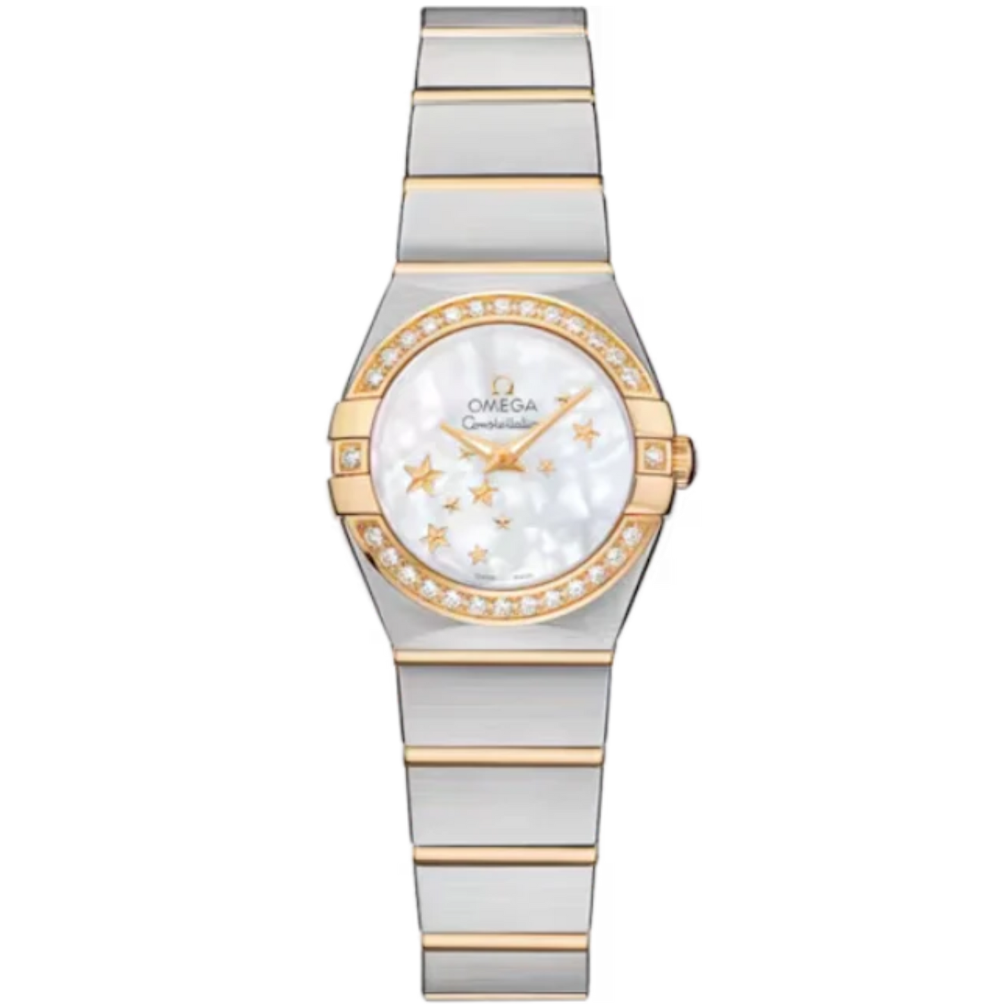 CONSTELLATION 24 MM STAINLESS STEEL - YELLOW GOLD WITH MOTHER OF PEARL DIAL