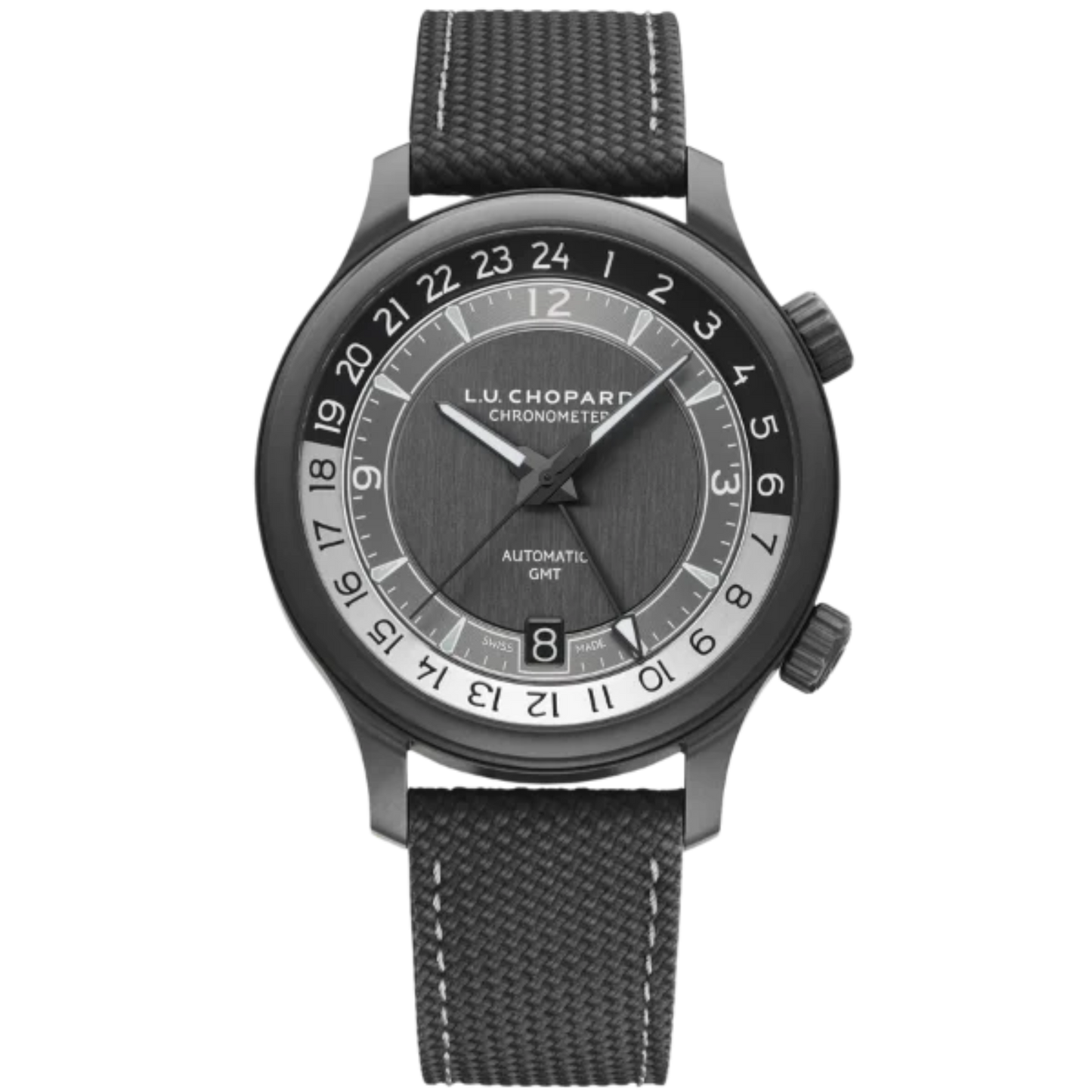 L.U.C GMT ONE BLACK 42 MM CERAMISED TITANIUM WITH BLACK DIAL