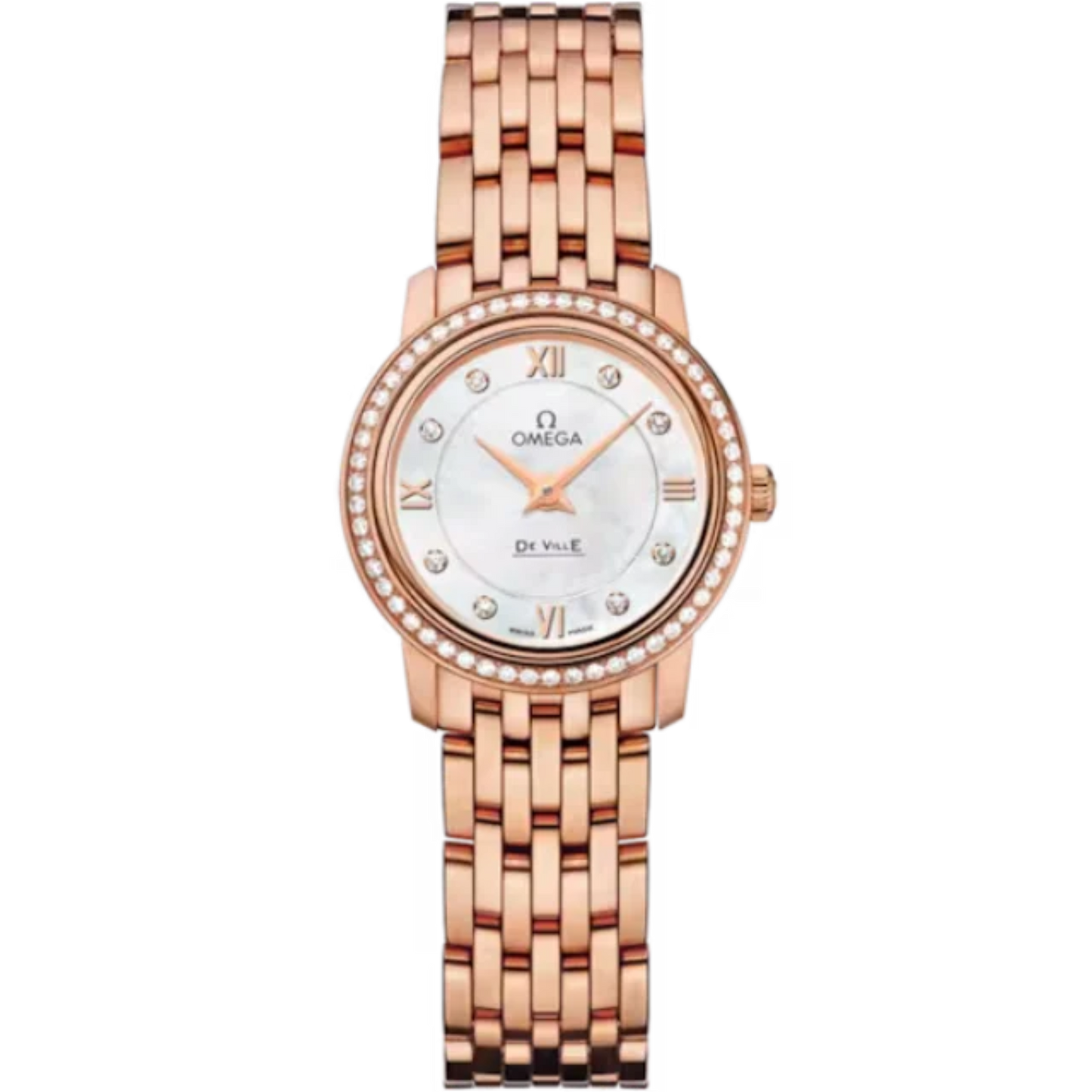 DE VILLE PRESTIGE 24 MM RED GOLD WITH MOTHER OF PEARL DIAL