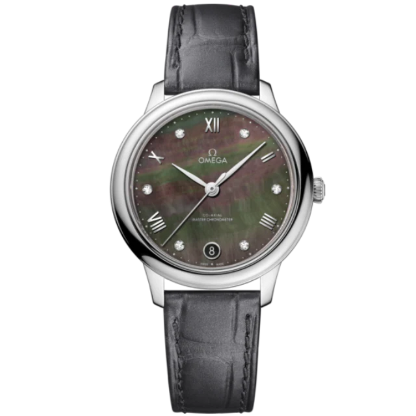 DE VILLE PRESTIGE 34 MM STAINLESS STEEL WITH GREY MOTHER OF PEARL DIAL
