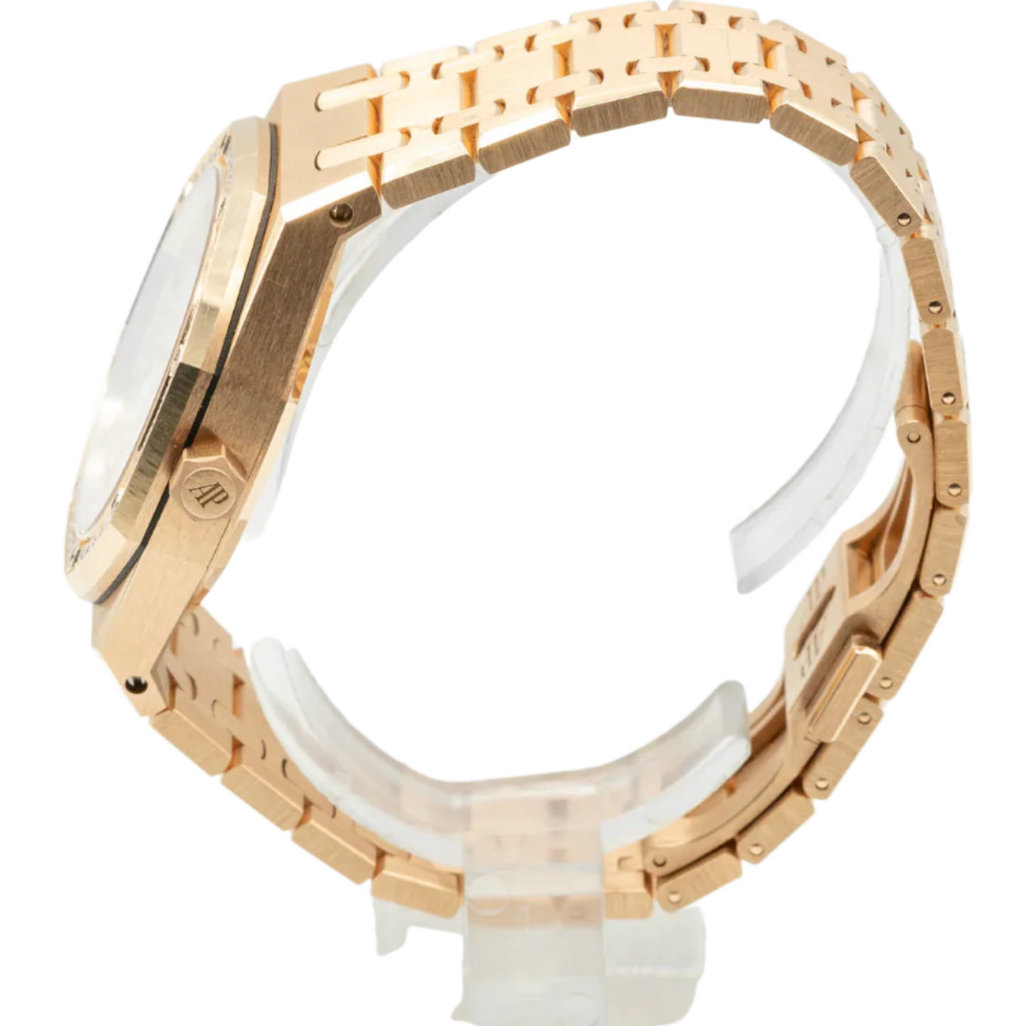 Royal Oak Selfwinding 50th Anniversary 34MM 18-Carat Pink Gold Bracelet Silver-Toned Dial With Grande Tapisserie Pattern 18-Carat Pink Gold Case Bezel Set With Brilliant-Cut Diamonds