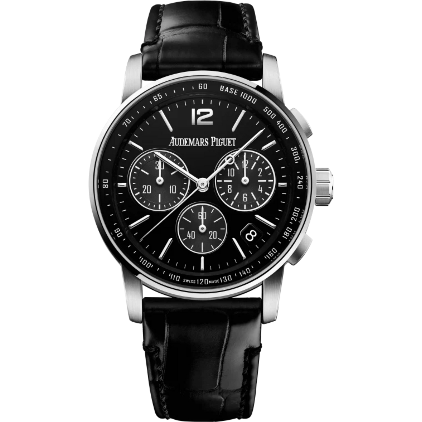 Code 11.59 by Audemars Piguet 41mm Black Alligator Strap Lacquered Black Dial 18-Carat White Gold Case