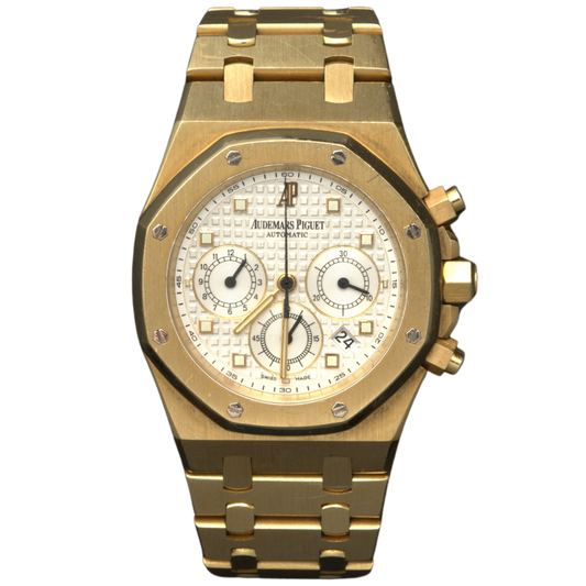 Audemars Piguet Royal Oak Chronograph Ref. 25960BA.OO.1185BA.01 39MM Yellow Gold White Dial