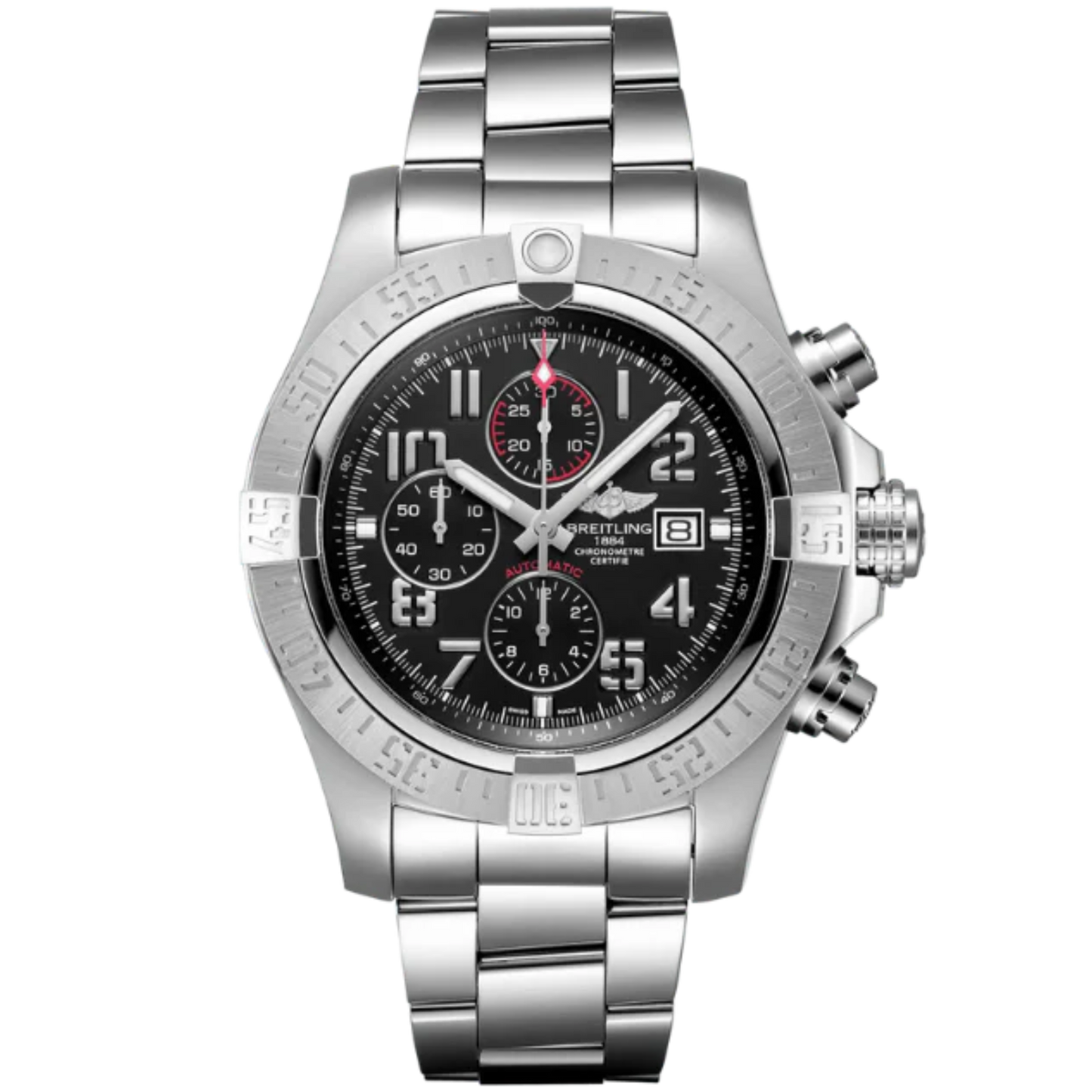 SUPER AVENGER II 48 MM STAINLESS STEEL WITH BLACK DIAL
