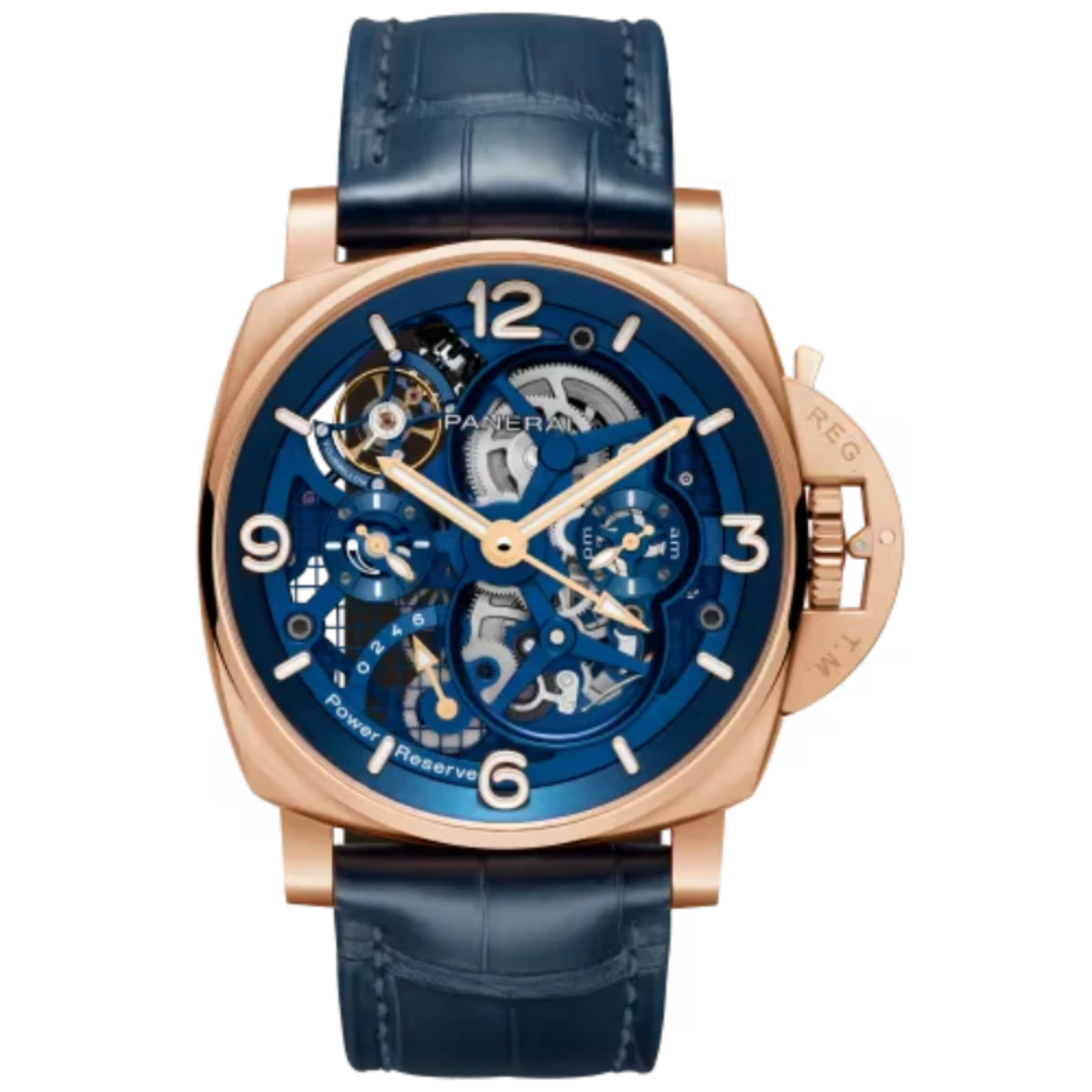 LUMINOR TOURBILLON GMT PAM01060 47 MM GOLD WITH BLUE DIAL
