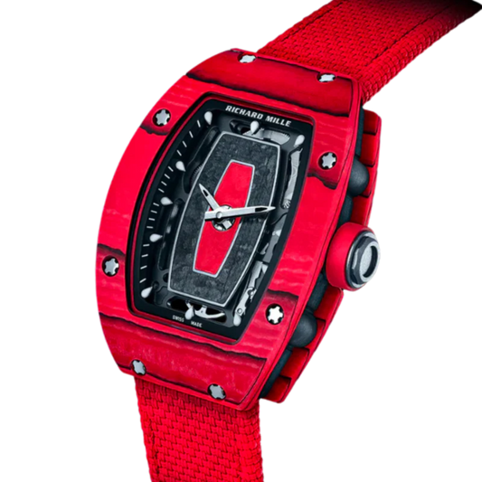 RM 07-01 Red TPT Quartz Skeleton Dial Automatic Rubber Carbon Case