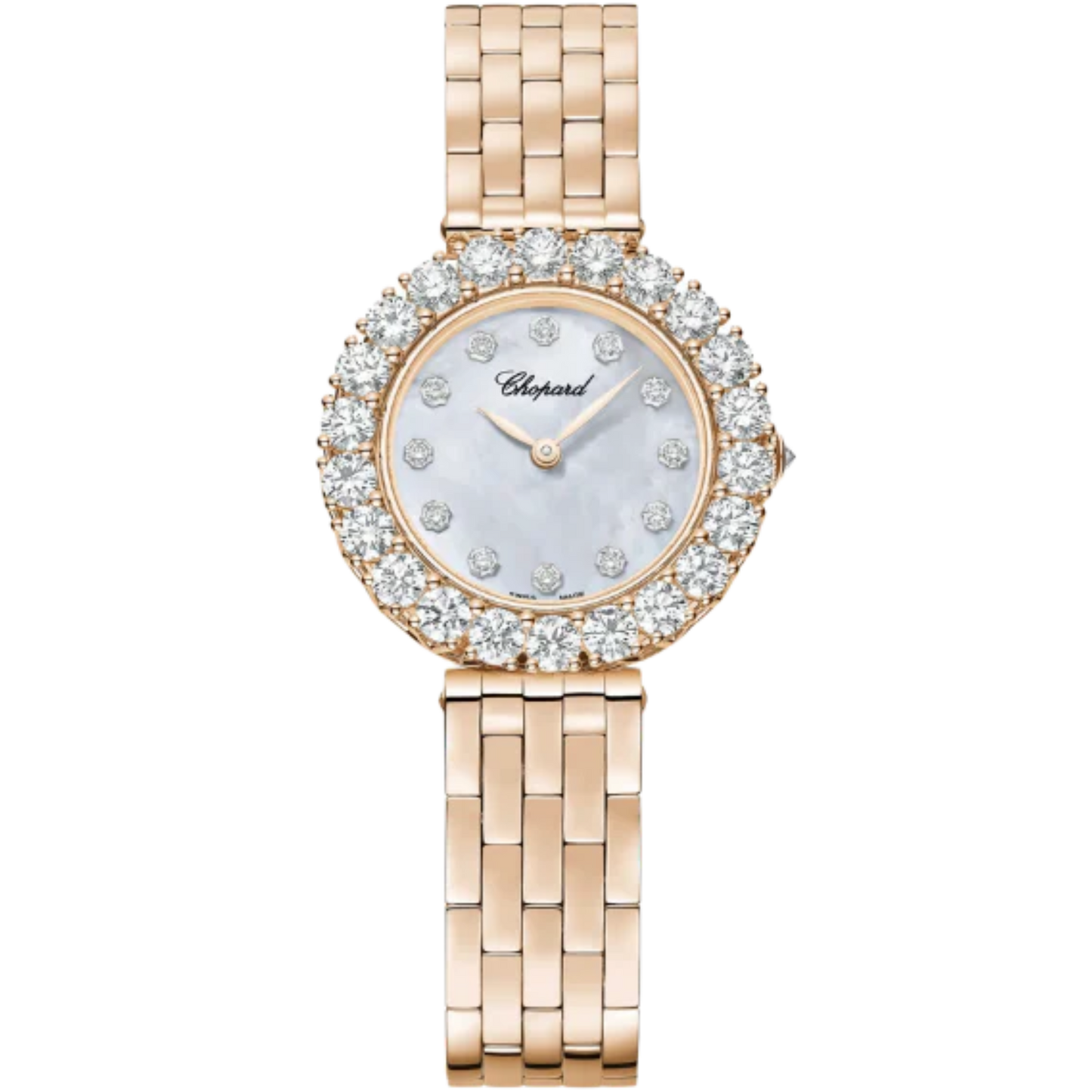 L'HEURE DU DIAMANT 30 MM ETHICAL ROSE GOLD WITH MOTHER OF PEARL DIAL