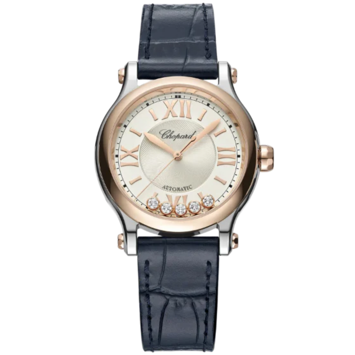HAPPY SPORT 33 MM ETHICAL ROSE GOLD - LUCENT STEEL™ WITH SILVER DIAL