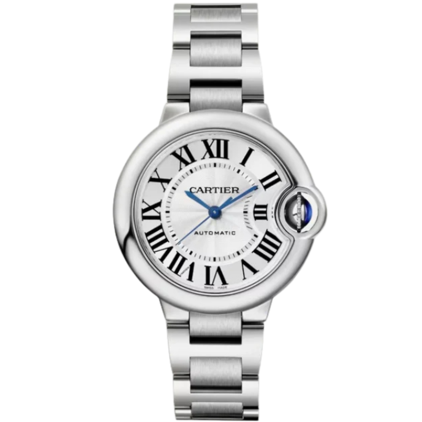 BALLON BLEU DE CARTIER 33 MM STAINLESS STEEL WITH GUILLOCHE SILVER DIAL