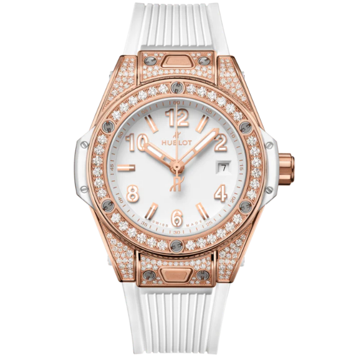 Big Bang 33mm ONE CLICK KING GOLD WHITE PAVÉ