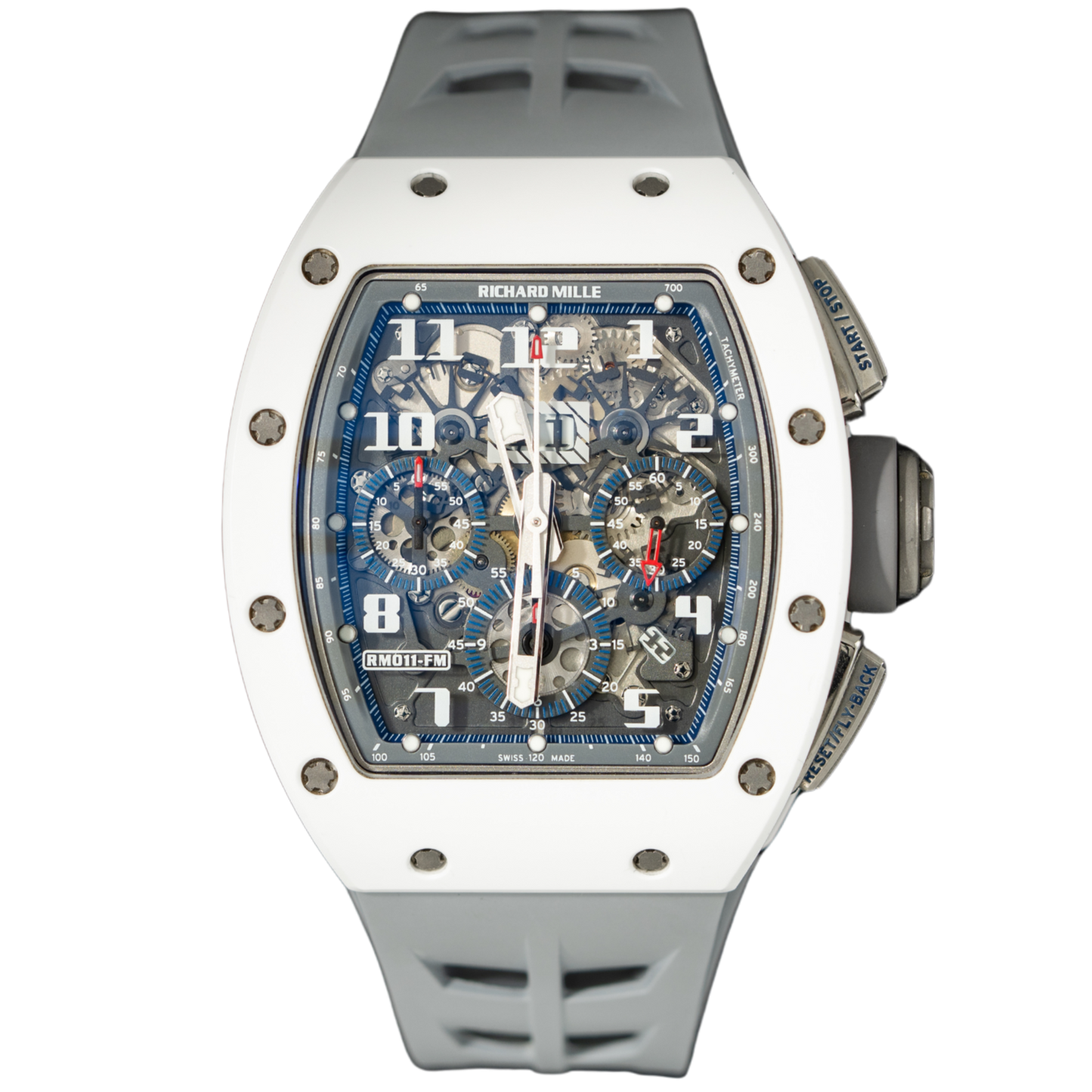 Richard Mille RM011 “St Tropez” White Ceramic NTPT Side Chronograph