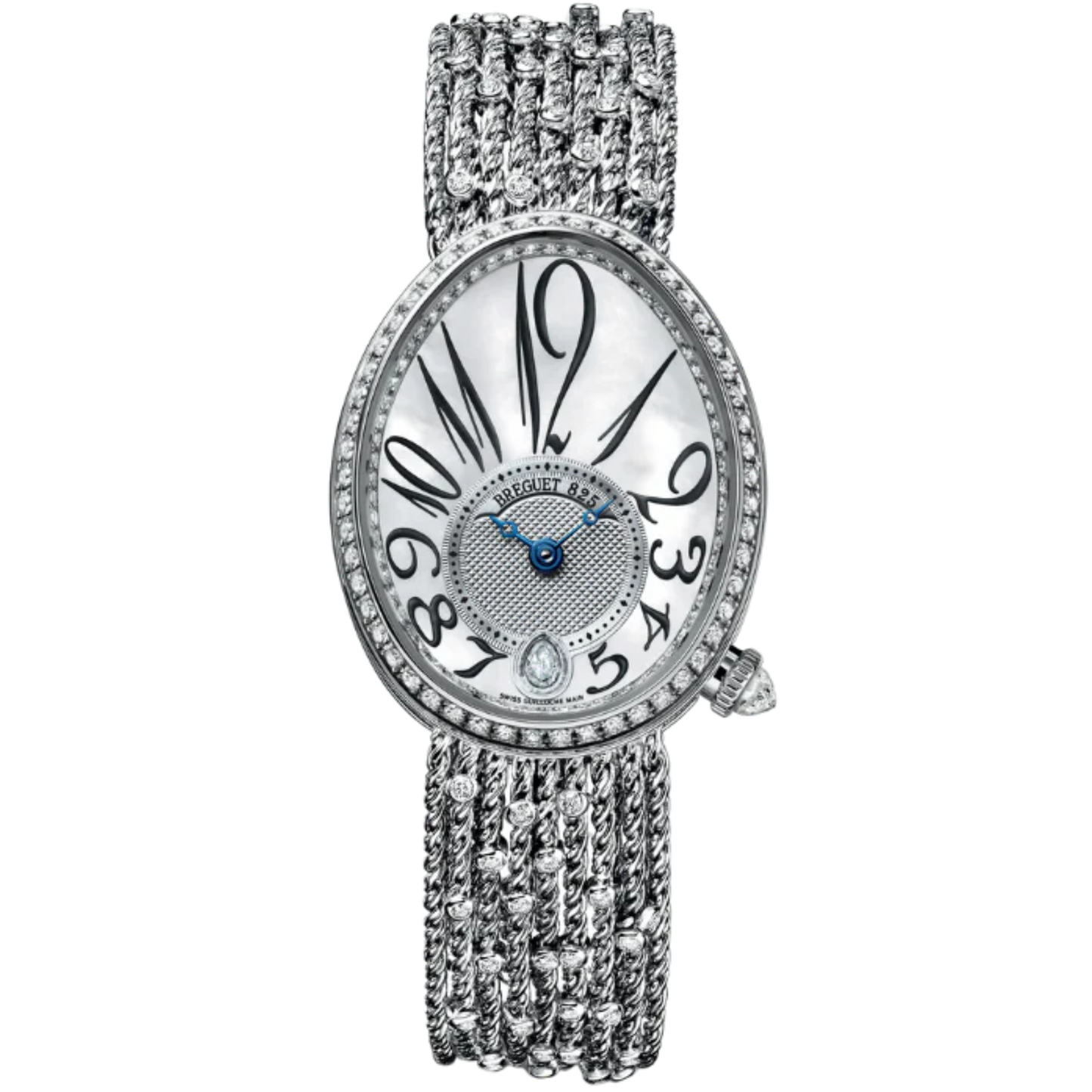 REINE DE NAPLES 8918 36 MM WHITE GOLD WITH MOTHER OF PEARL DIAL