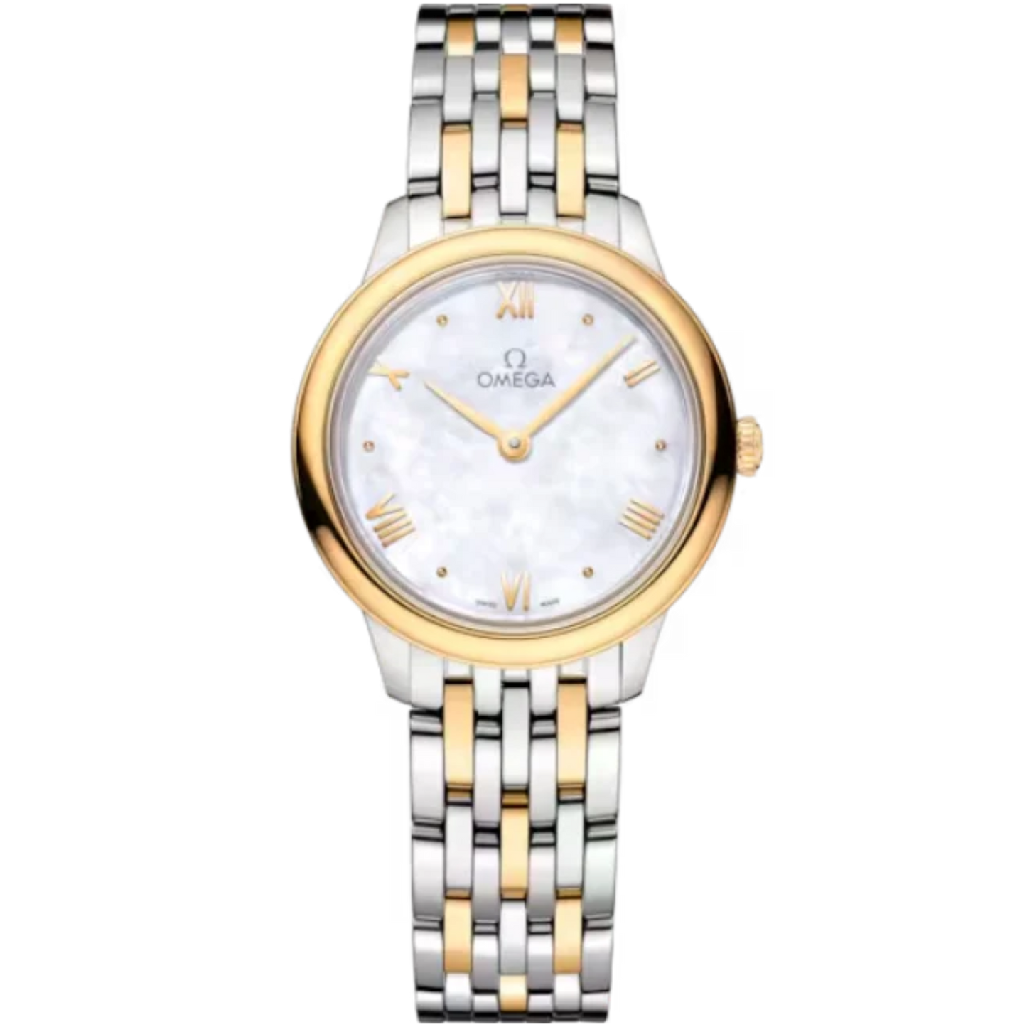 DE VILLE PRESTIGE 27 MM STAINLESS STEEL - YELLOW GOLD WITH MOTHER OF PEARL DIAL