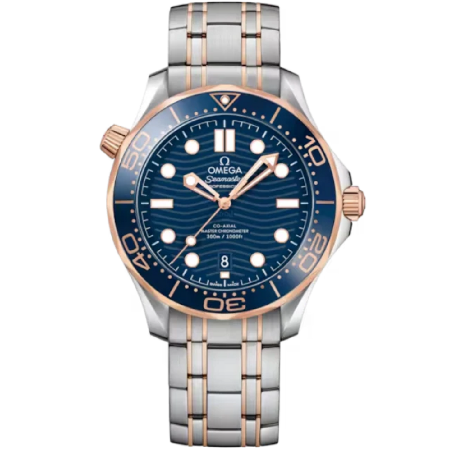 SEAMASTER DIVER 300M 42 MM STAINLESS STEEL - SEDNA™ GOLD WITH BLUE DIAL