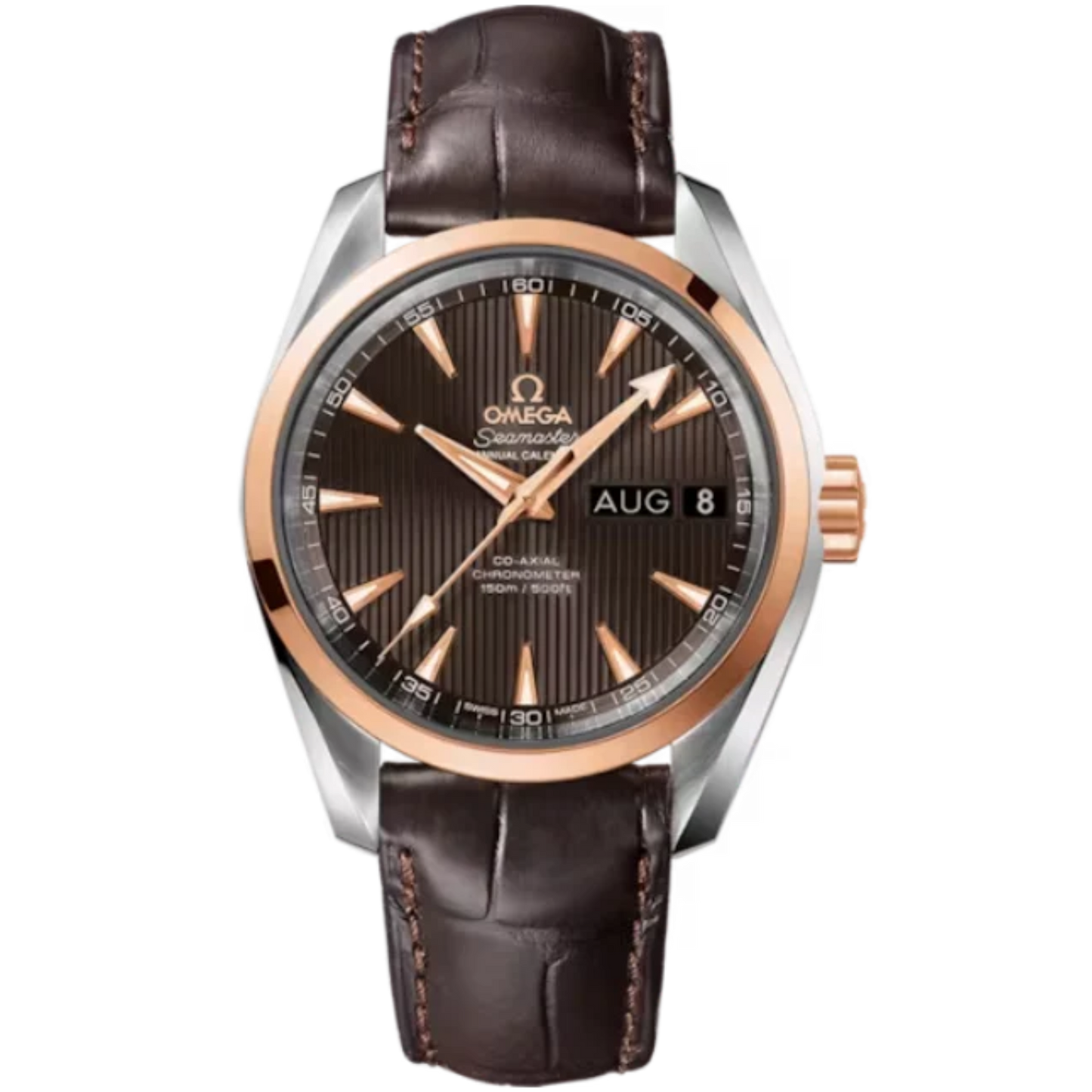 SEAMASTER AQUA TERRA 150M 38 MM STAINLESS STEEL - RED GOLD WITH GREY DIAL