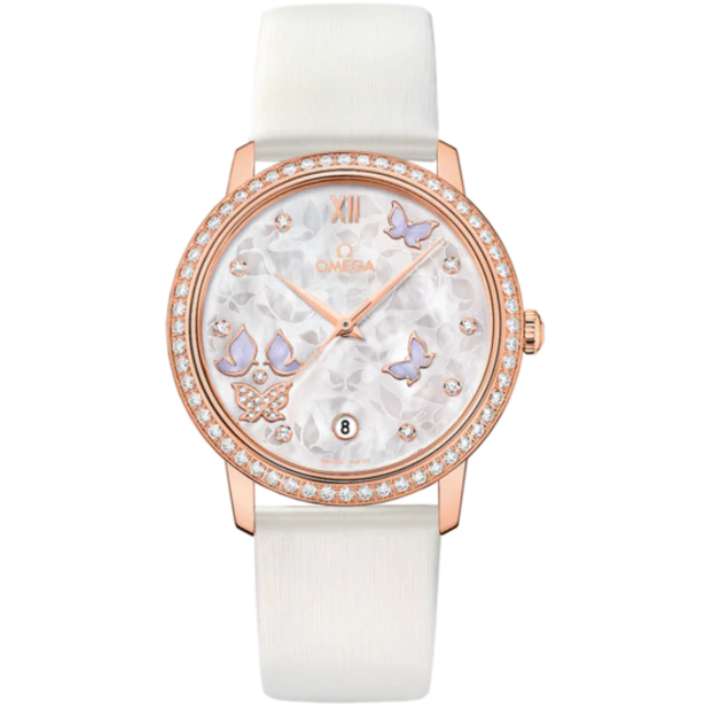 DE VILLE PRESTIGE BUTTERFLY 37 MM RED GOLD WITH MOTHER OF PEARL DIAL