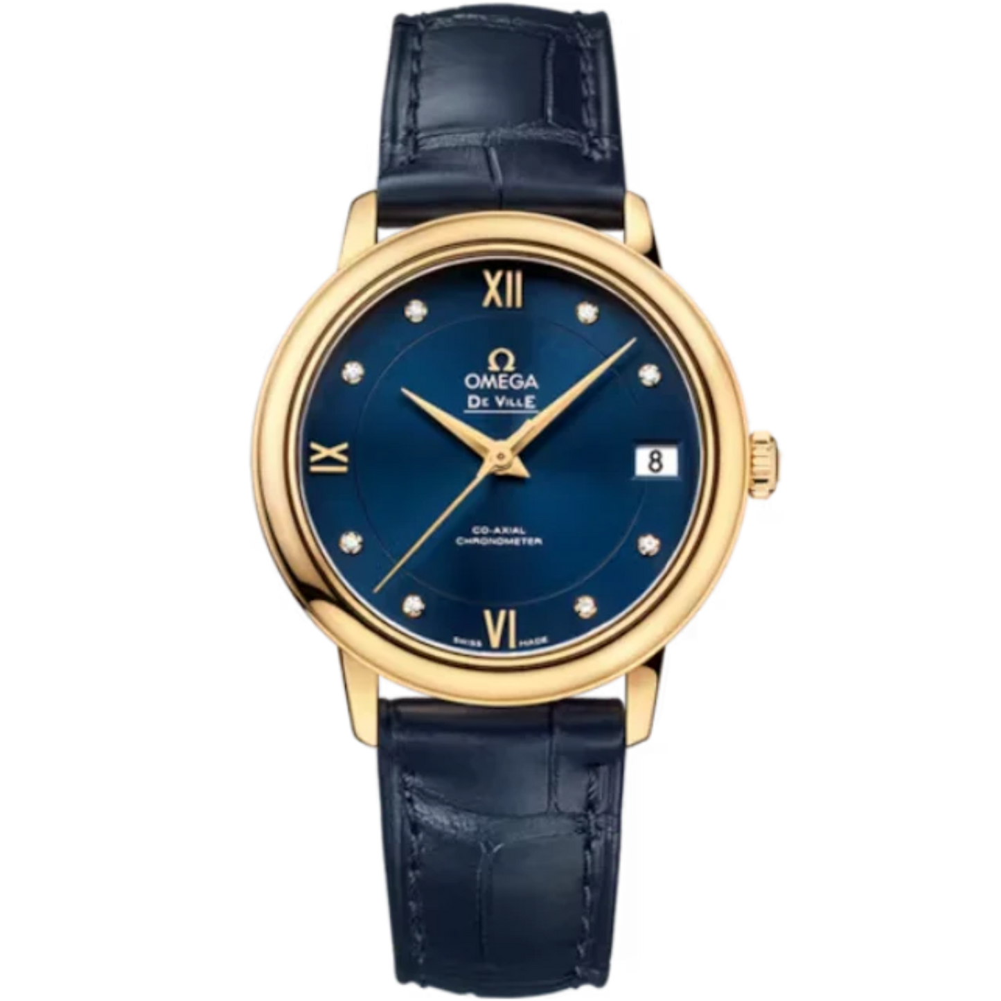 DE VILLE PRESTIGE 33 MM YELLOW GOLD WITH BLUE DIAL