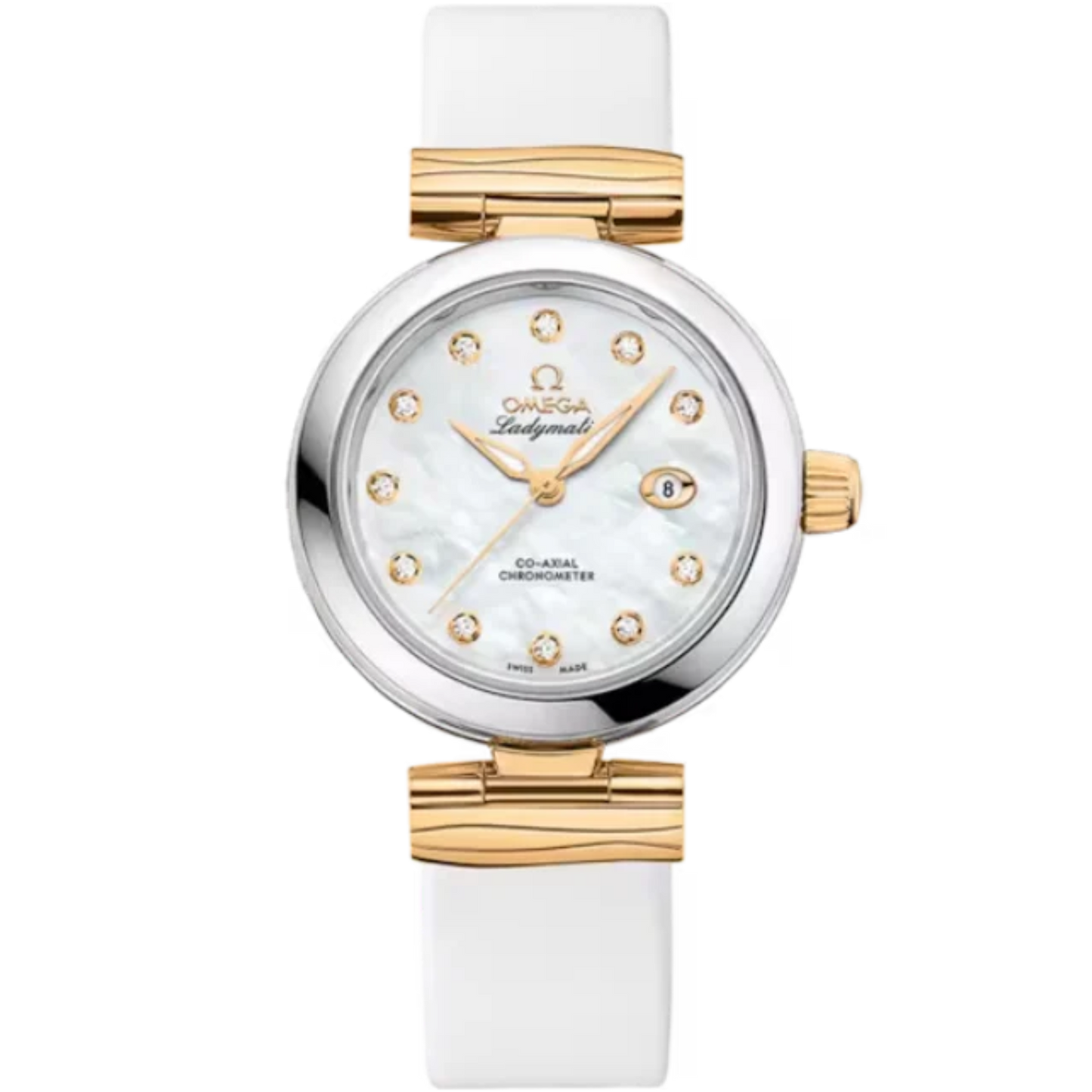 DE VILLE LADYMATIC 34 MM STAINLESS STEEL - YELLOW GOLD WITH MOTHER OF PEARL DIAL
