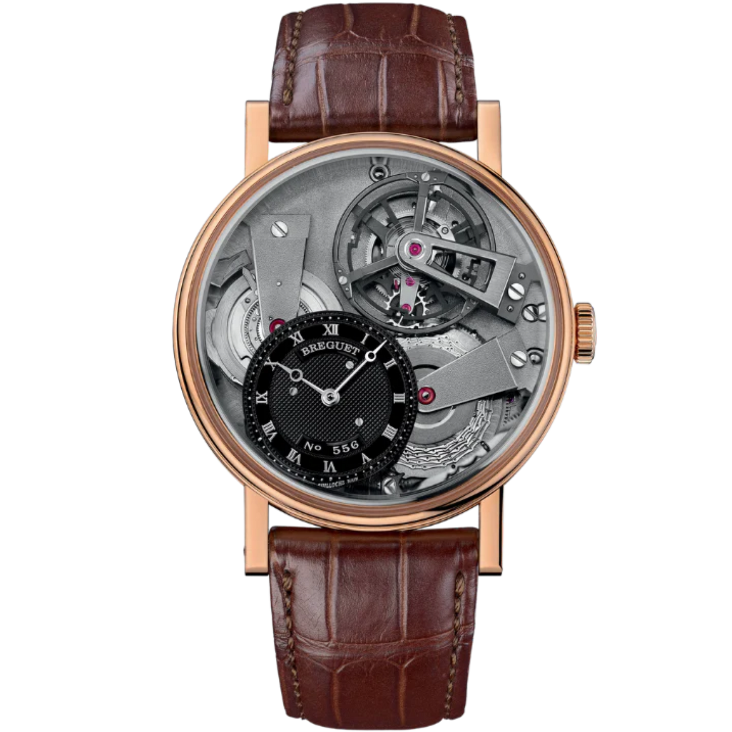 TRADITION 7047 41 MM 18K ROSE GOLD WITH BLACK DIAL