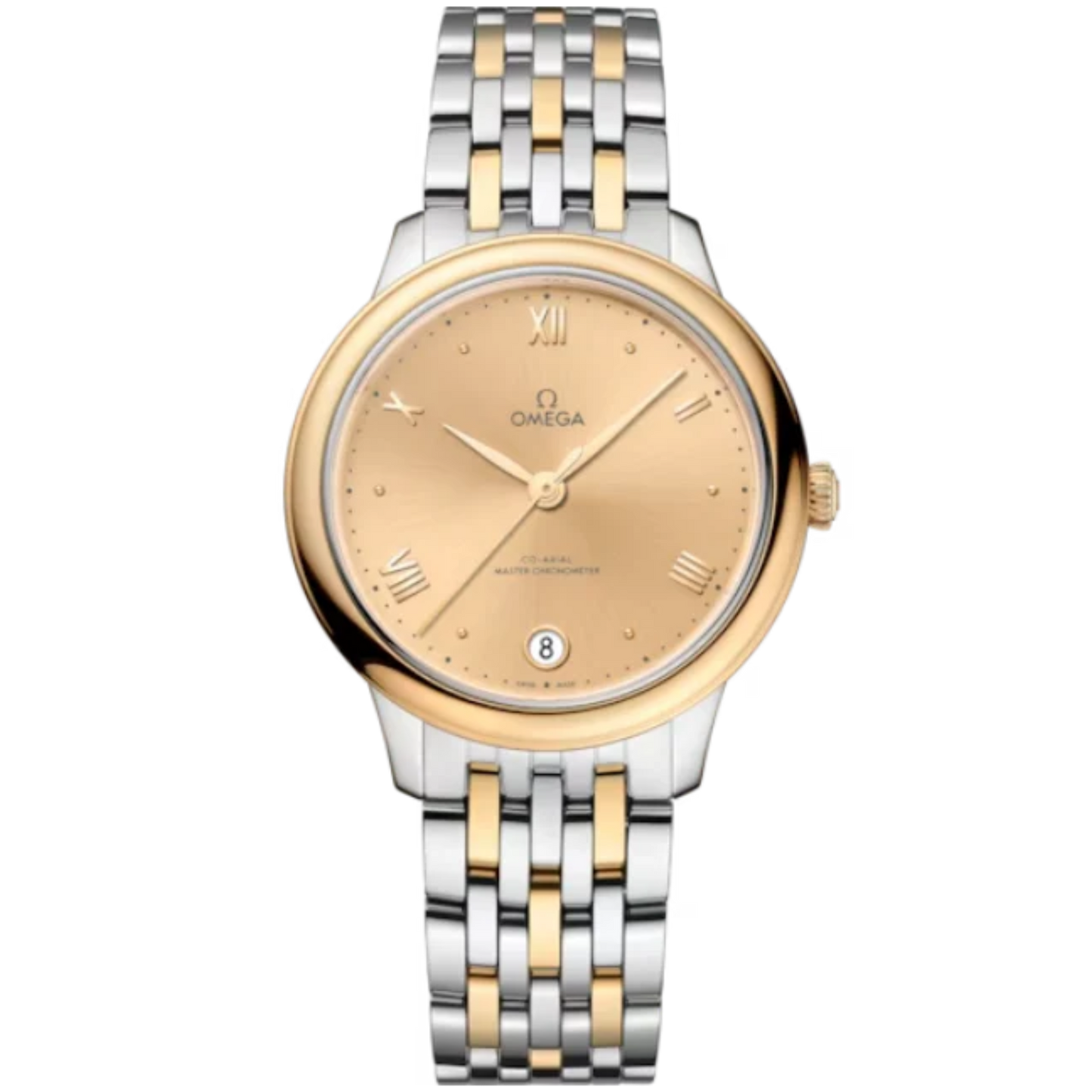 DE VILLE PRESTIGE 34 MM STAINLESS STEEL - YELLOW GOLD WITH YELLOW DIAL